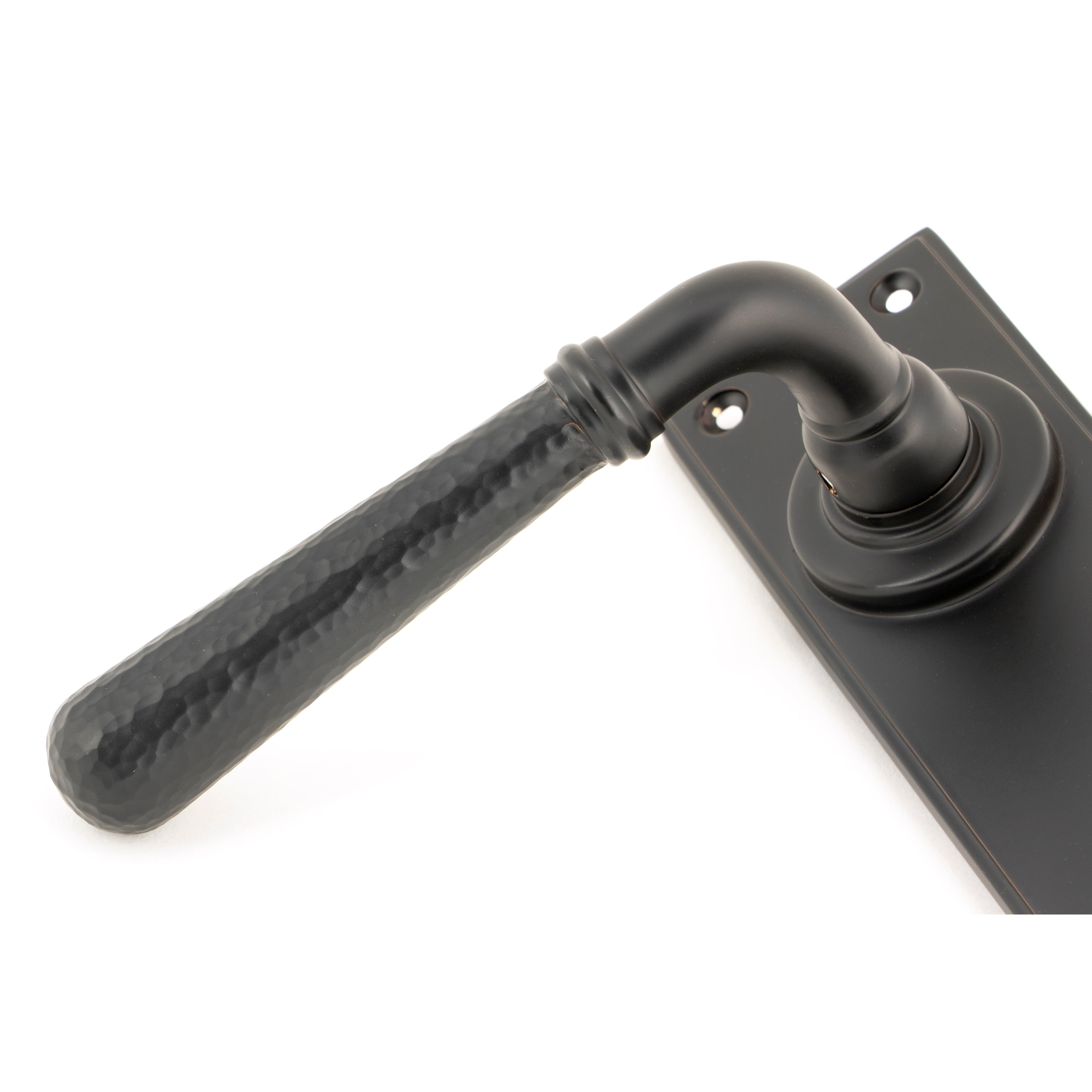 Aged Bronze Hammered Newbury Lever Latch Set | From The Anvil-Lever Latch-Yester Home