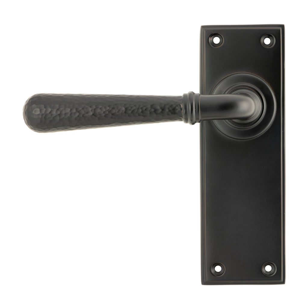 Aged Bronze Hammered Newbury Lever Latch Set | From The Anvil-Lever Latch-Yester Home