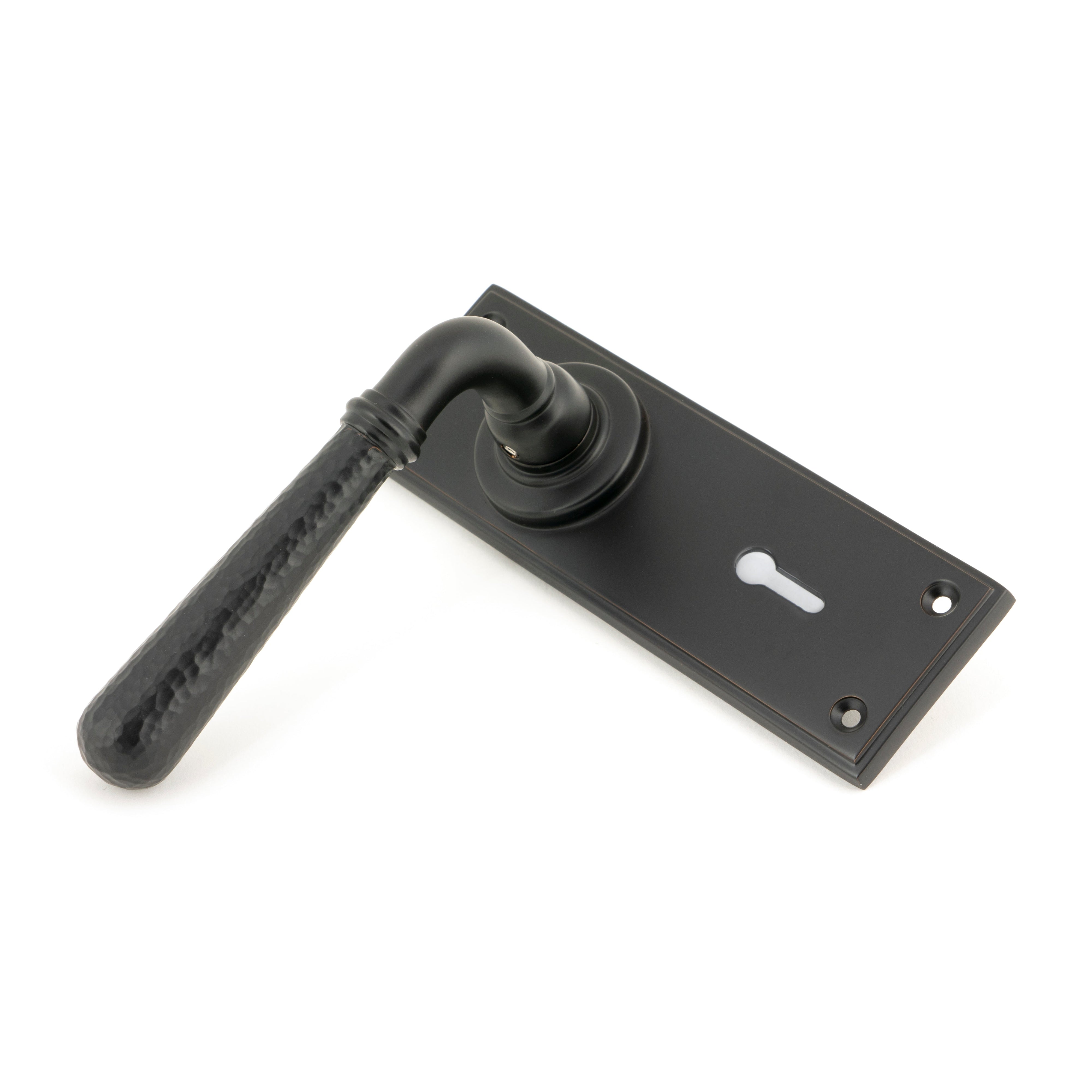 Aged Bronze Hammered Newbury Lever Lock Set | From The Anvil-Lever Lock-Yester Home