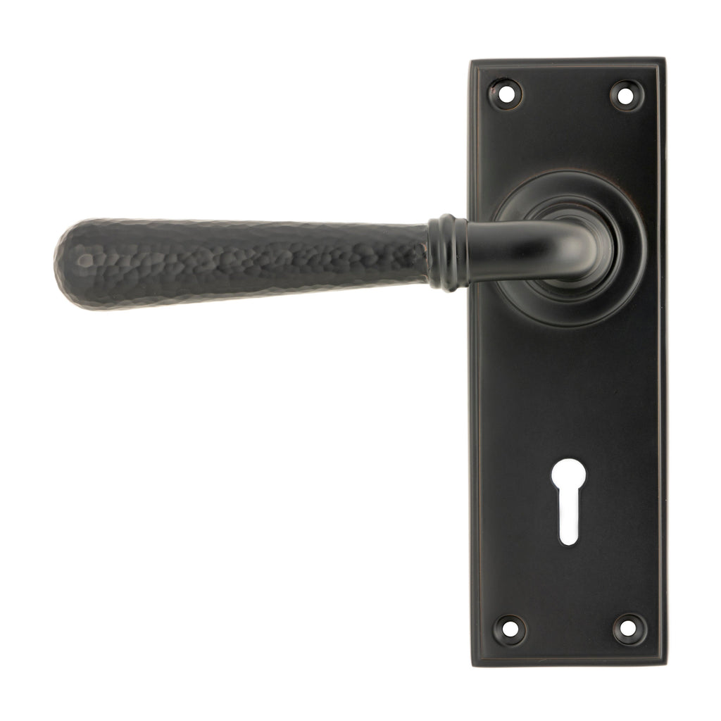 Aged Bronze Hammered Newbury Lever Lock Set | From The Anvil-Lever Lock-Yester Home