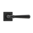 Aged Bronze Hammered Newbury Lever on Rose Set (Square) | From The Anvil-Concealed-Yester Home