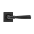 Aged Bronze Hammered Newbury Lever on Rose Set (Square) - Unsprung | From The Anvil - Concealed - From The Anvil - Yester Home