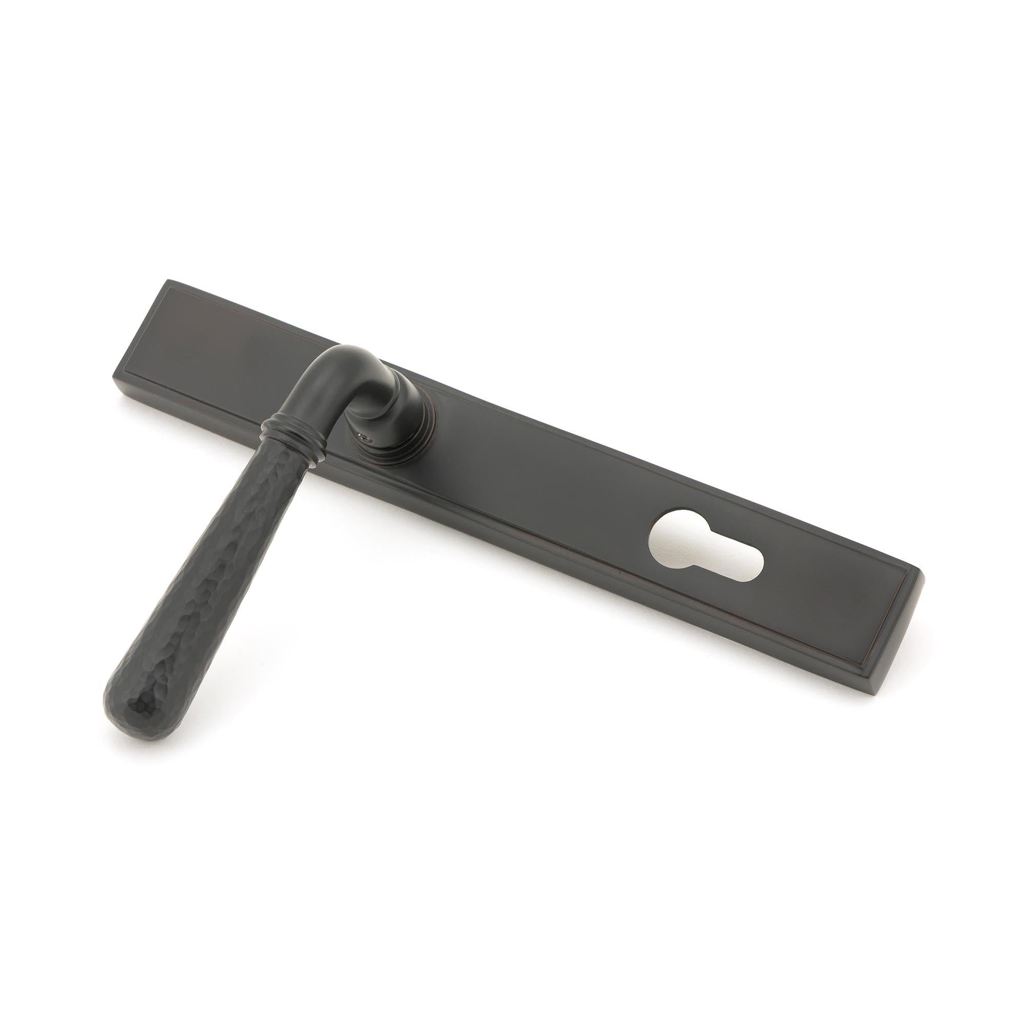 Aged Bronze Hammered Newbury Slimline Espag. Lock Set | From The Anvil - Espagnolette - From The Anvil - Yester Home