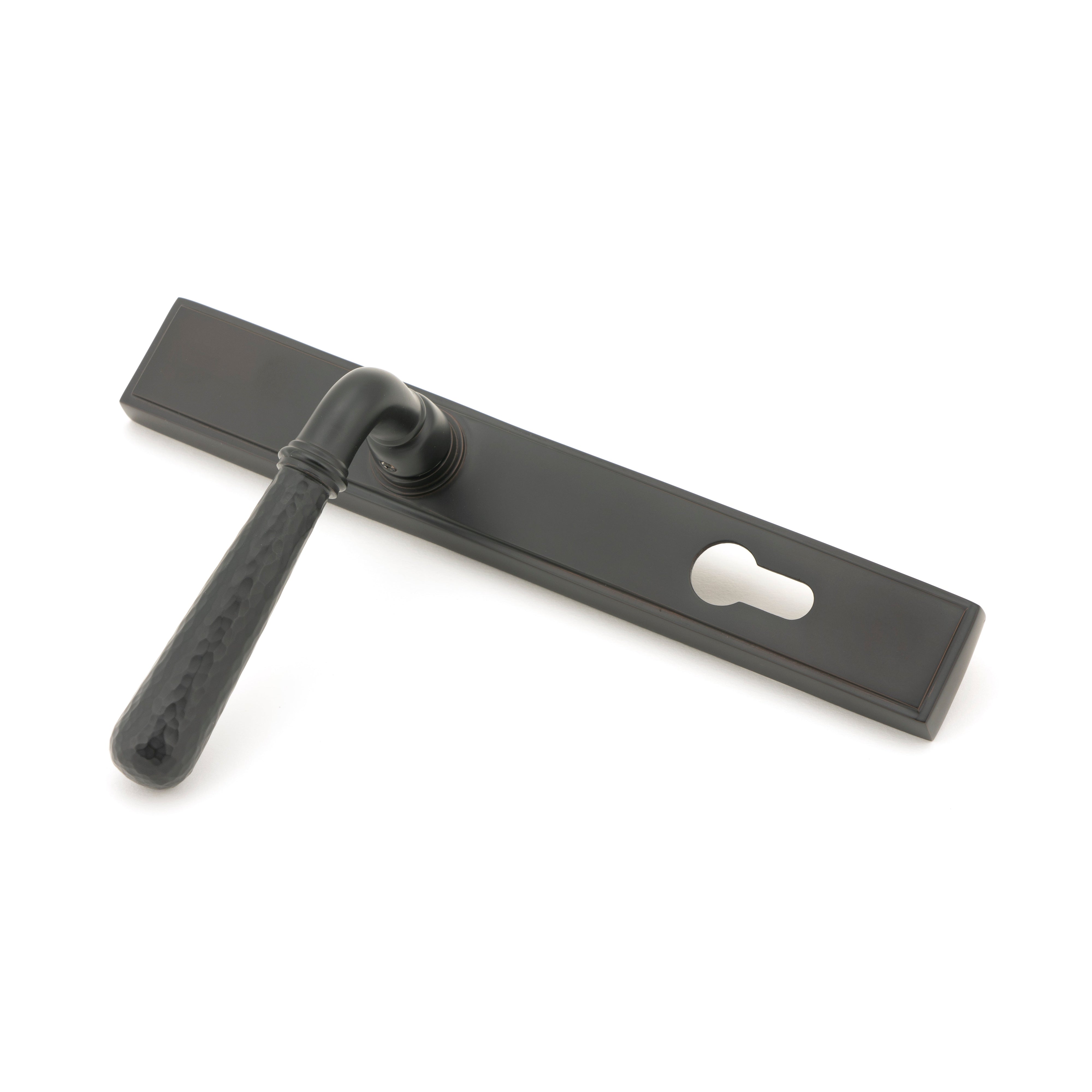 Aged Bronze Hammered Newbury Slimline Espag. Lock Set | From The Anvil-Espagnolette-Yester Home