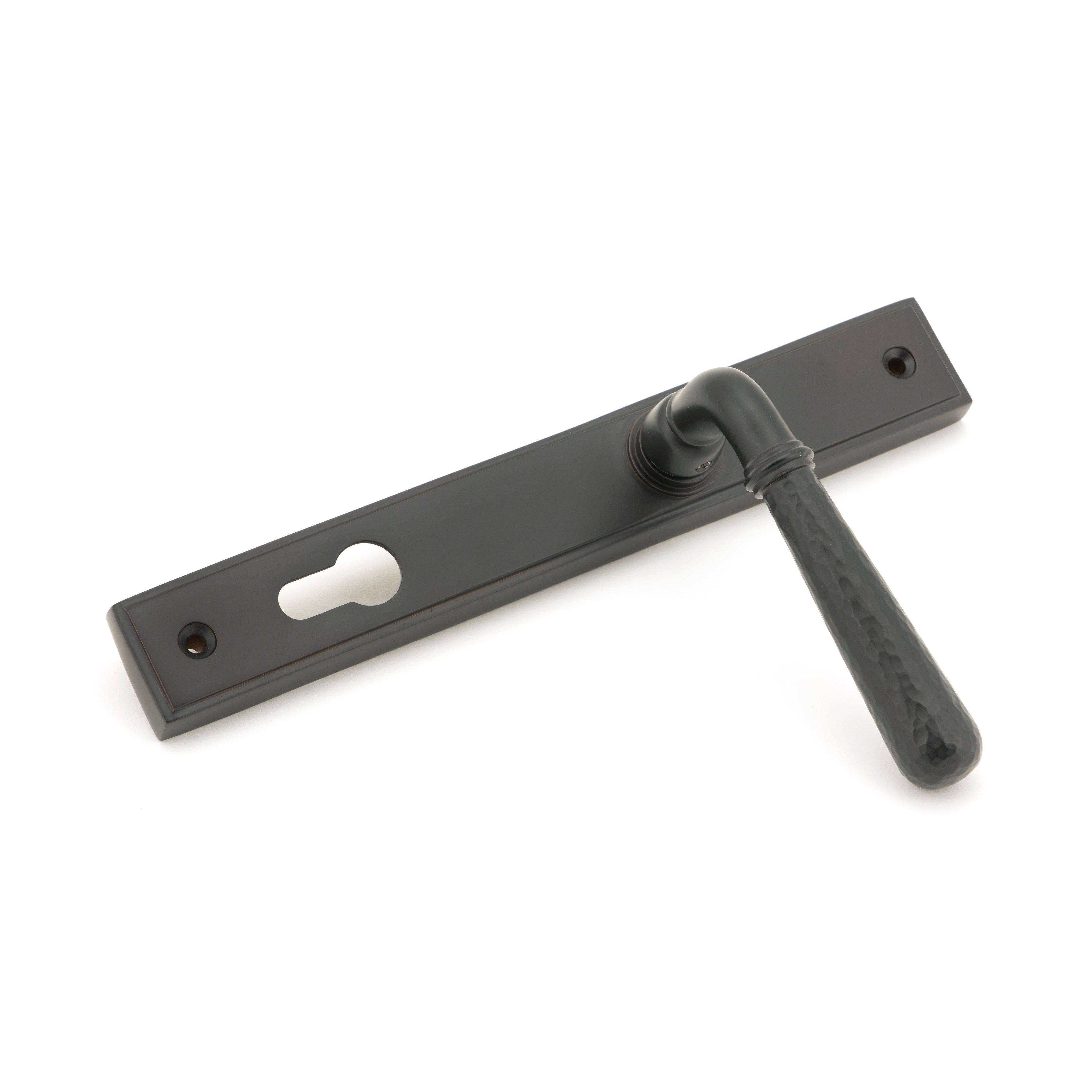 Aged Bronze Hammered Newbury Slimline Espag. Lock Set | From The Anvil-Espagnolette-Yester Home