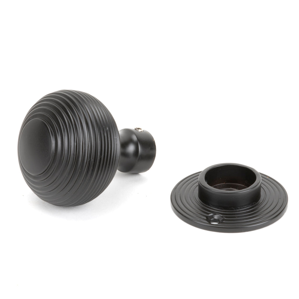 Aged Bronze Heavy Beehive Mortice/Rim Knob Set | From The Anvil-Mortice Knobs-Yester Home