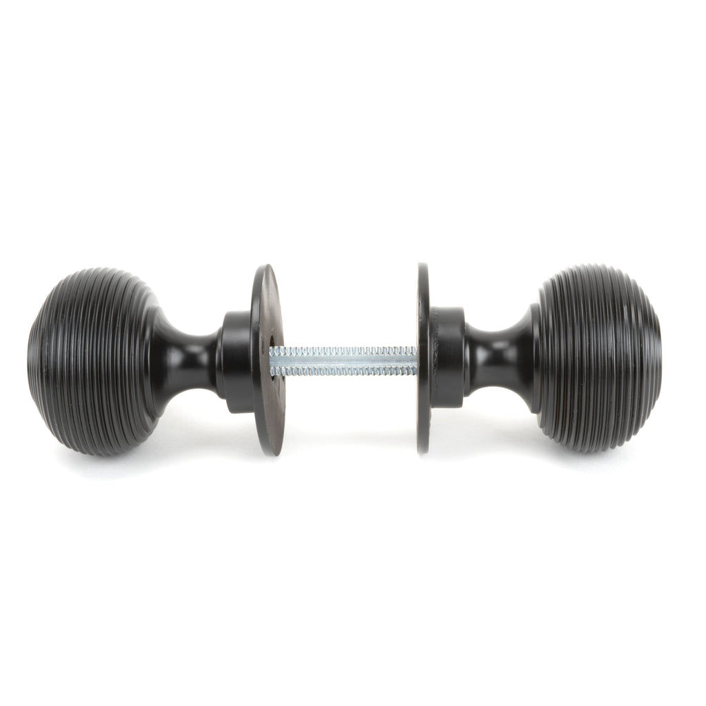Aged Bronze Heavy Beehive Mortice/Rim Knob Set | From The Anvil-Mortice Knobs-Yester Home