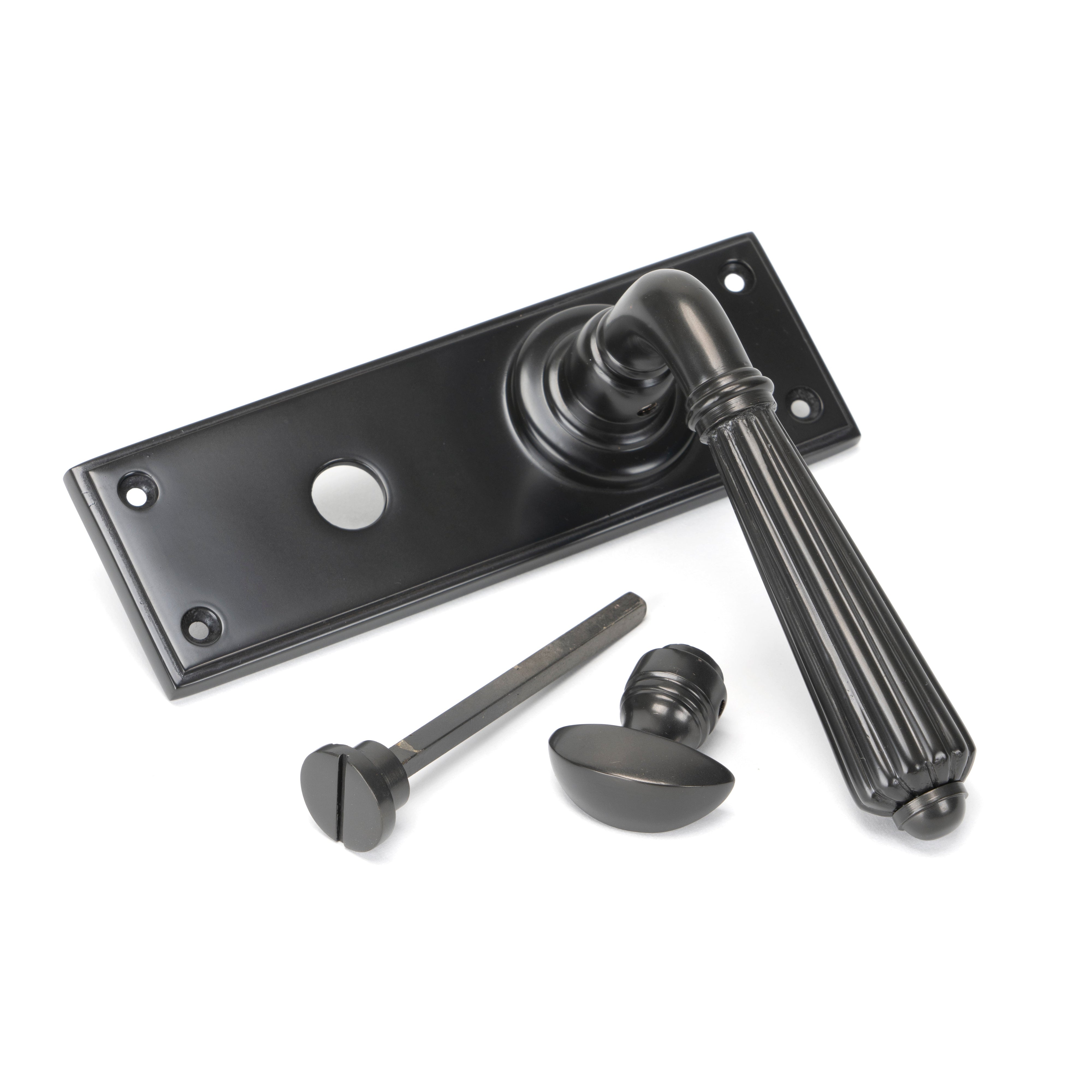 Aged Bronze Hinton Lever Bathroom Set | From The Anvil-Lever Bathroom-Yester Home