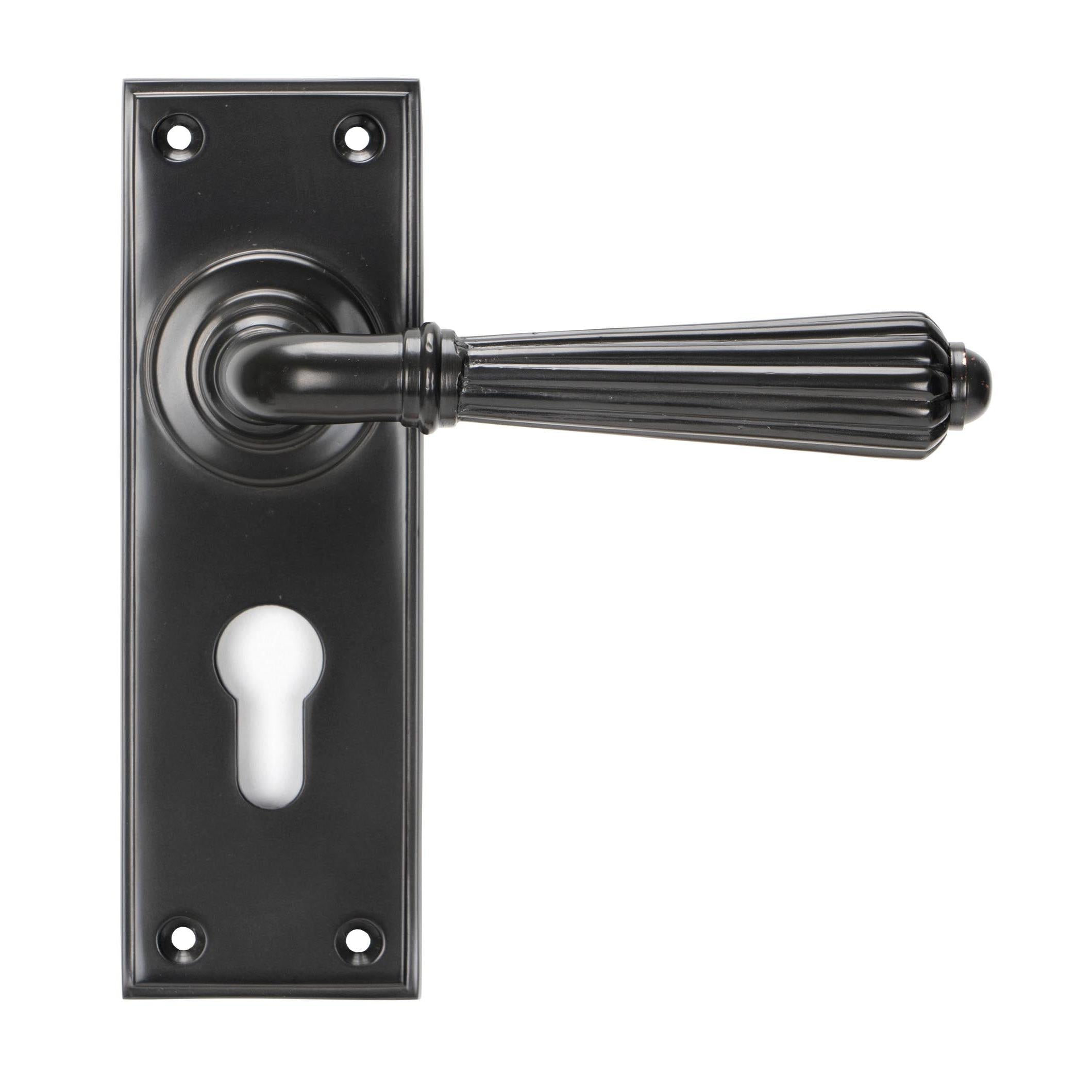 Aged Bronze Hinton Lever Euro Lock Set | From The Anvil - Lever Euro - From The Anvil - Yester Home