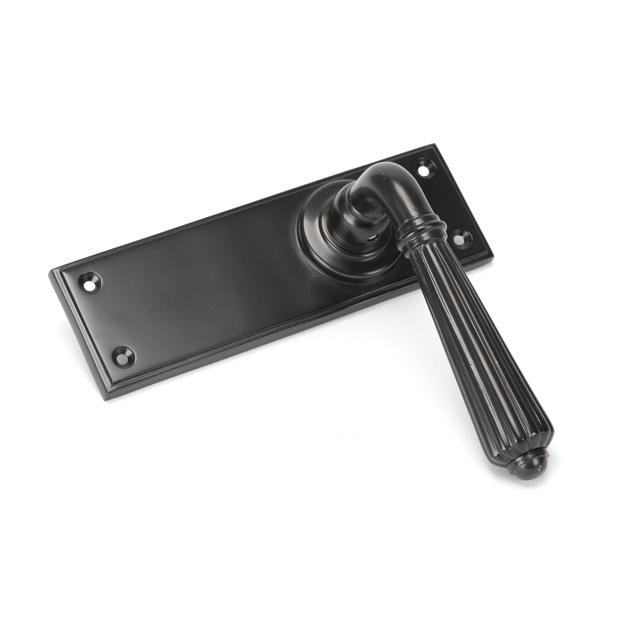 Aged Bronze Hinton Lever Latch Set | From The Anvil - Lever Latch - From The Anvil - Yester Home