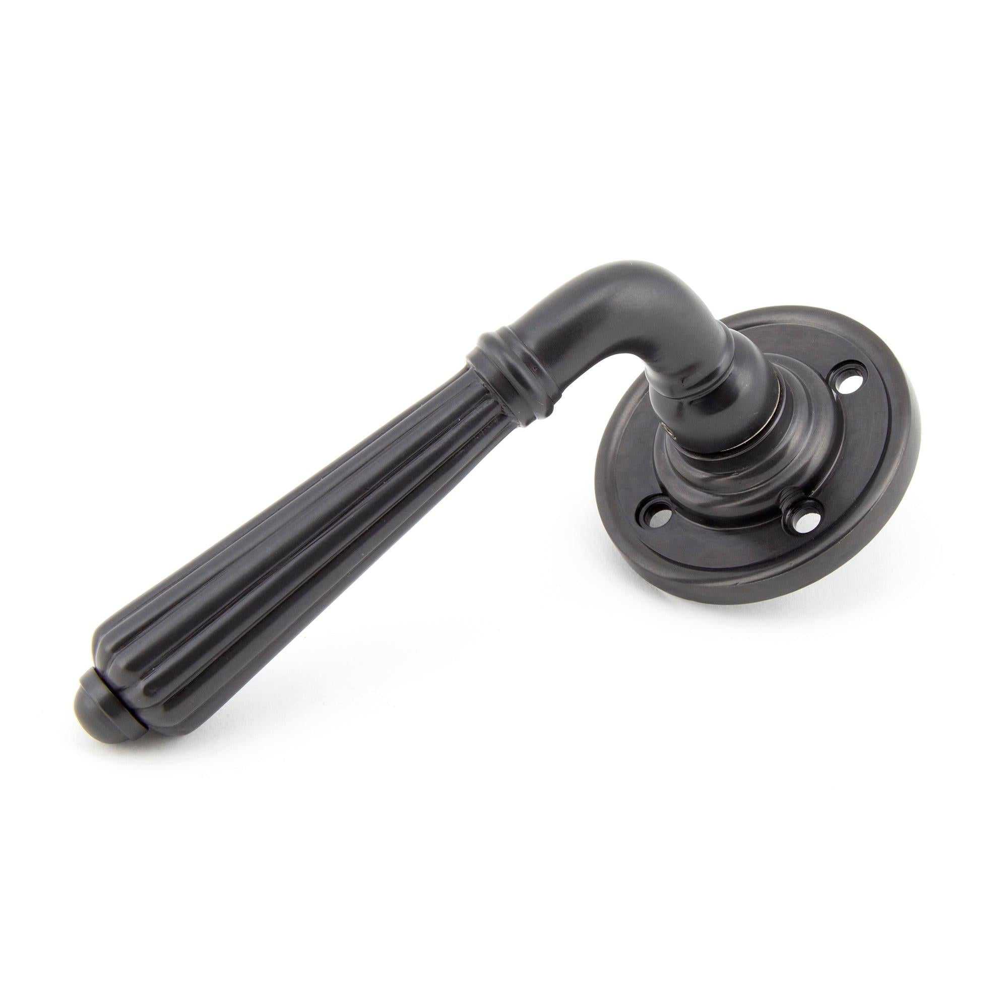 Aged Bronze Hinton Lever on Rose Set | From The Anvil - Lever on Rose - From The Anvil - Yester Home