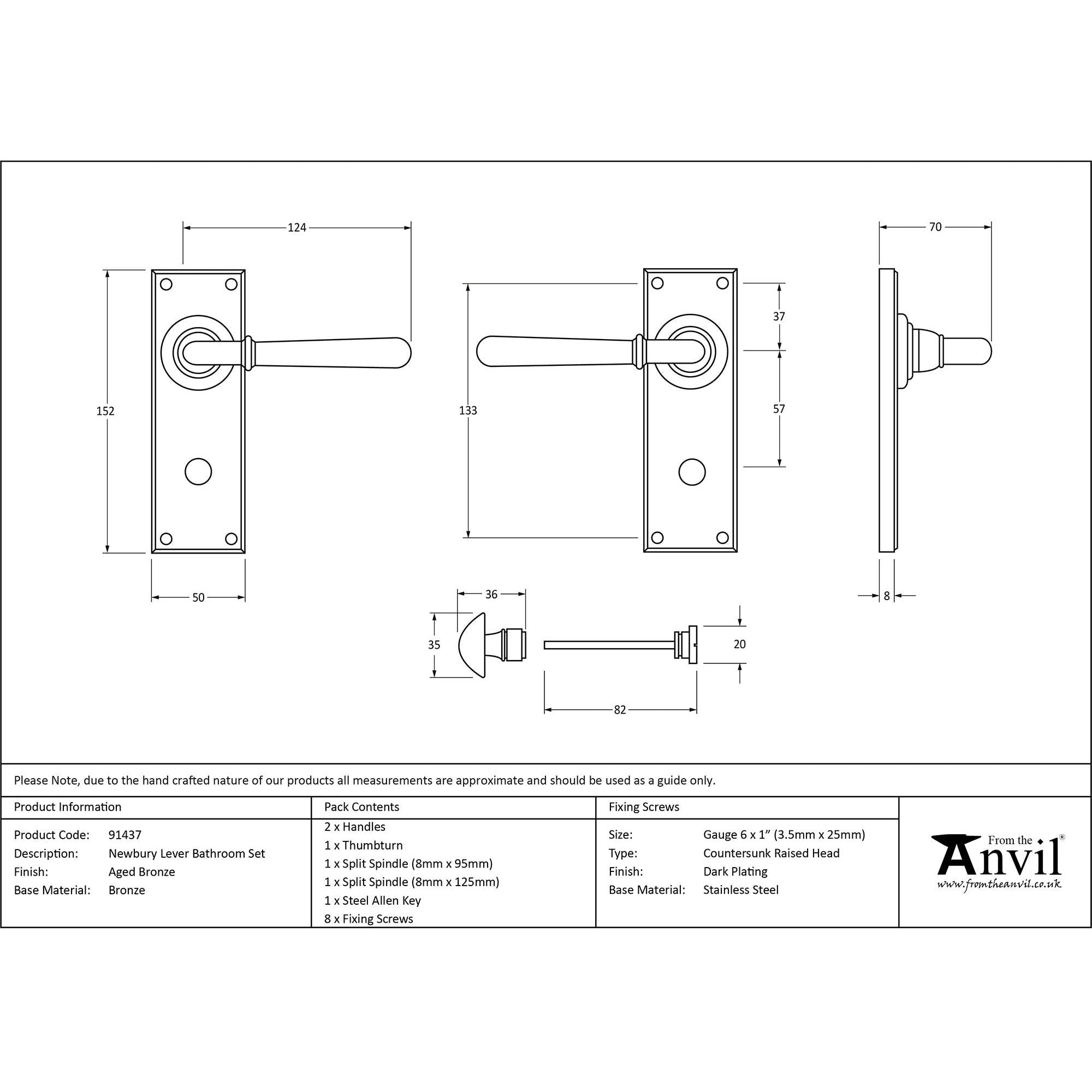 Aged Bronze Newbury Lever Bathroom Set | From The Anvil - Lever Bathroom - From The Anvil - Yester Home