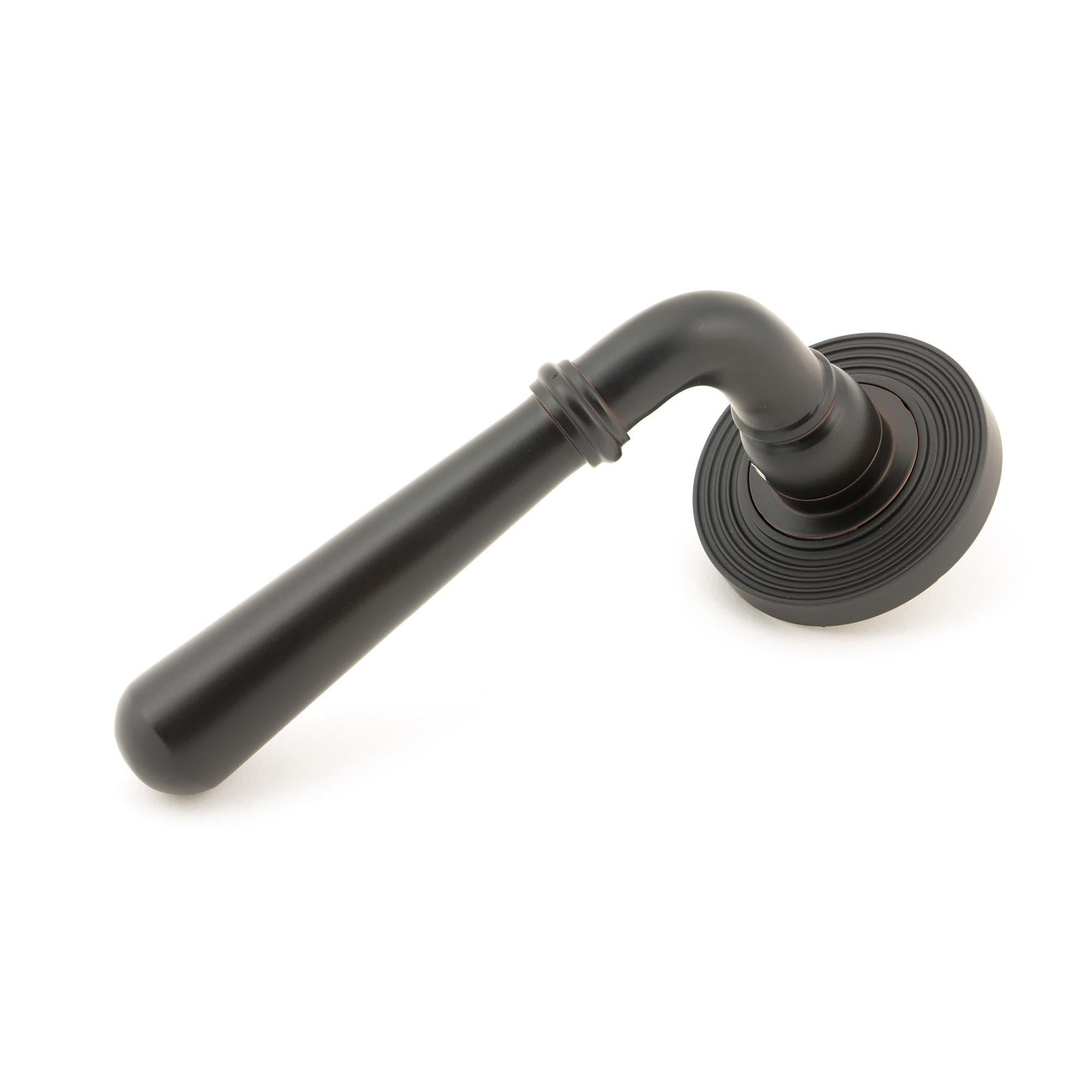 Aged Bronze Newbury Lever on Rose Set (Beehive) | From The Anvil - Concealed - From The Anvil - Yester Home