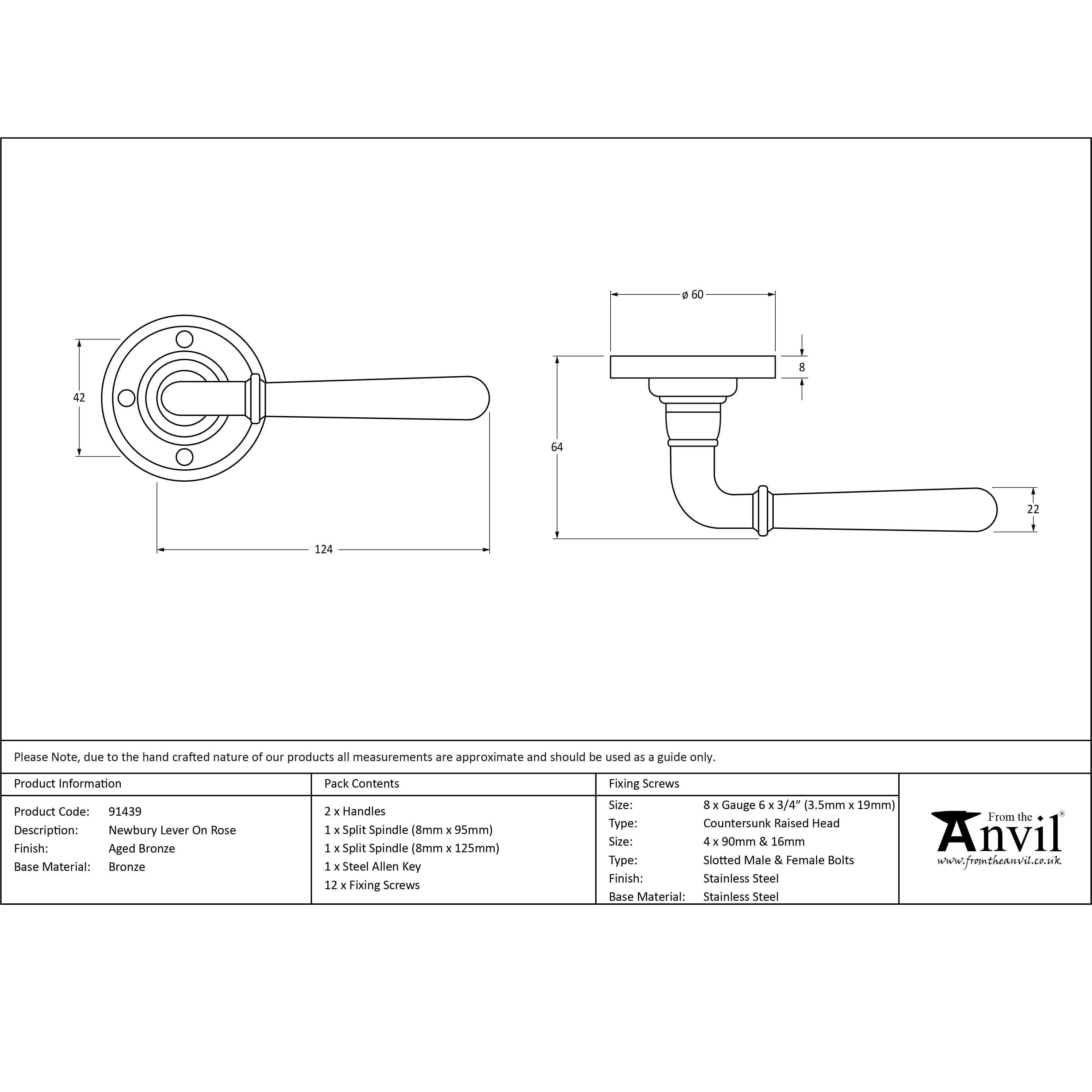 Aged Bronze Newbury Lever on Rose Set | From The Anvil-Lever on Rose-Yester Home