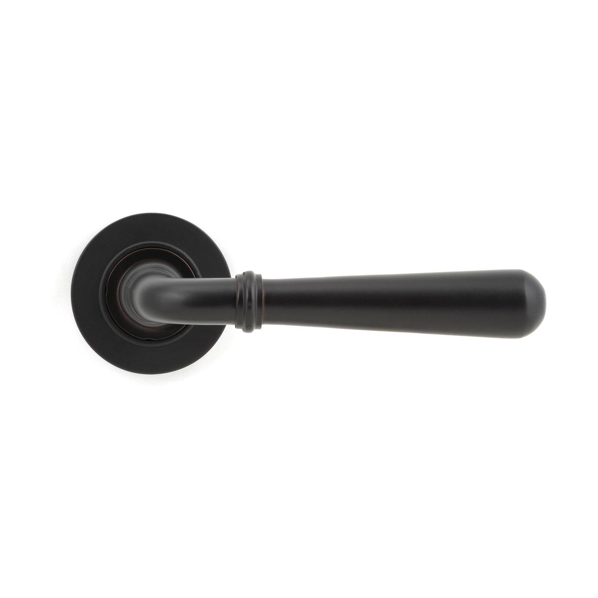 Aged Bronze Newbury Lever on Rose Set (Plain) | From The Anvil - Concealed - From The Anvil - Yester Home