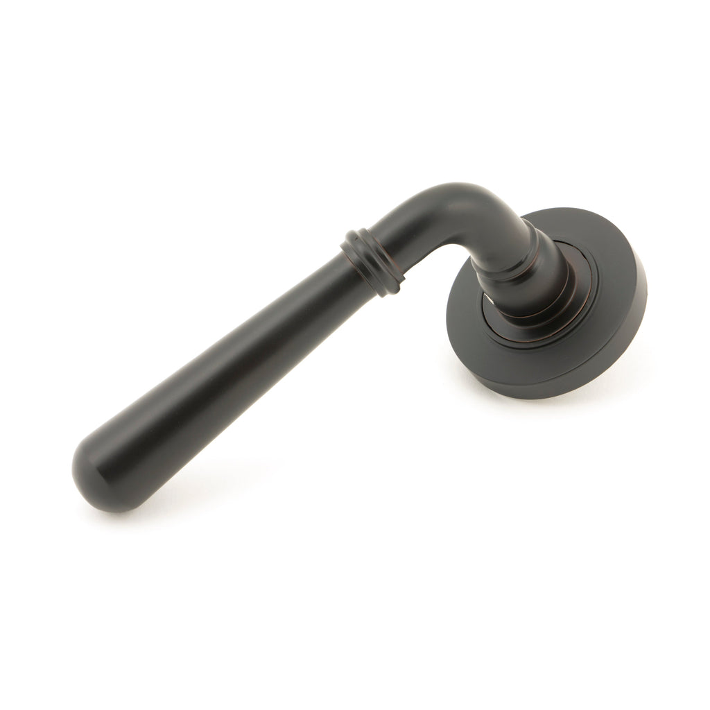 Aged Bronze Newbury Lever on Rose Set (Plain) | From The Anvil-Concealed-Yester Home