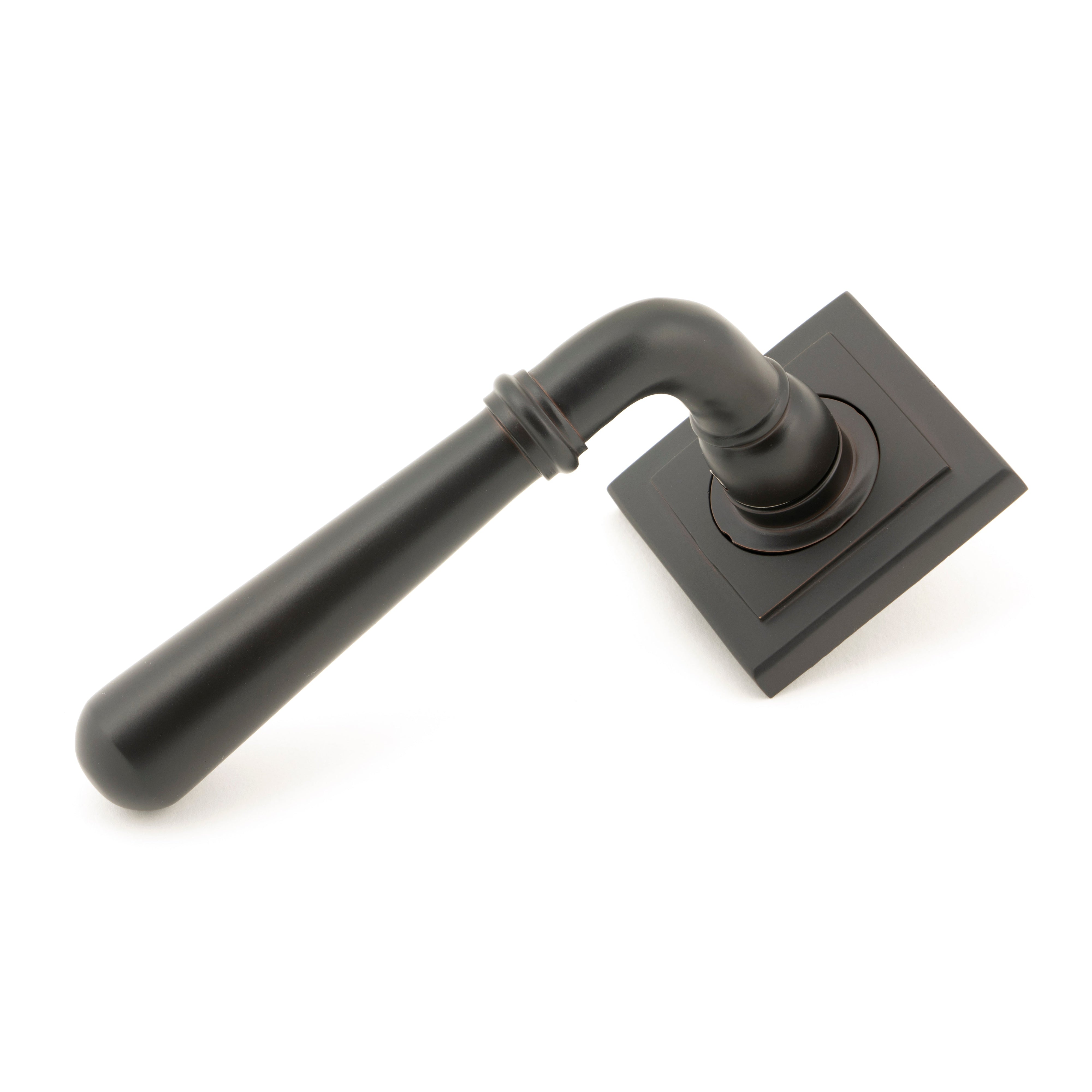 Aged Bronze Newbury Lever on Rose Set (Square) | From The Anvil-Concealed-Yester Home