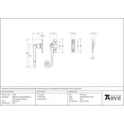 Aged Bronze Night-Vent Locking Monkeytail Fastener (Steel Window) - Locking Fasteners - From The Anvil - Yester Home
