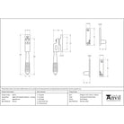 Aged Bronze Night-Vent Locking Reeded Fastener | From The Anvil-Night-Vent Fasteners-Yester Home