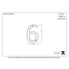 Aged Bronze Numeral 6 | From The Anvil-Numerals-Yester Home