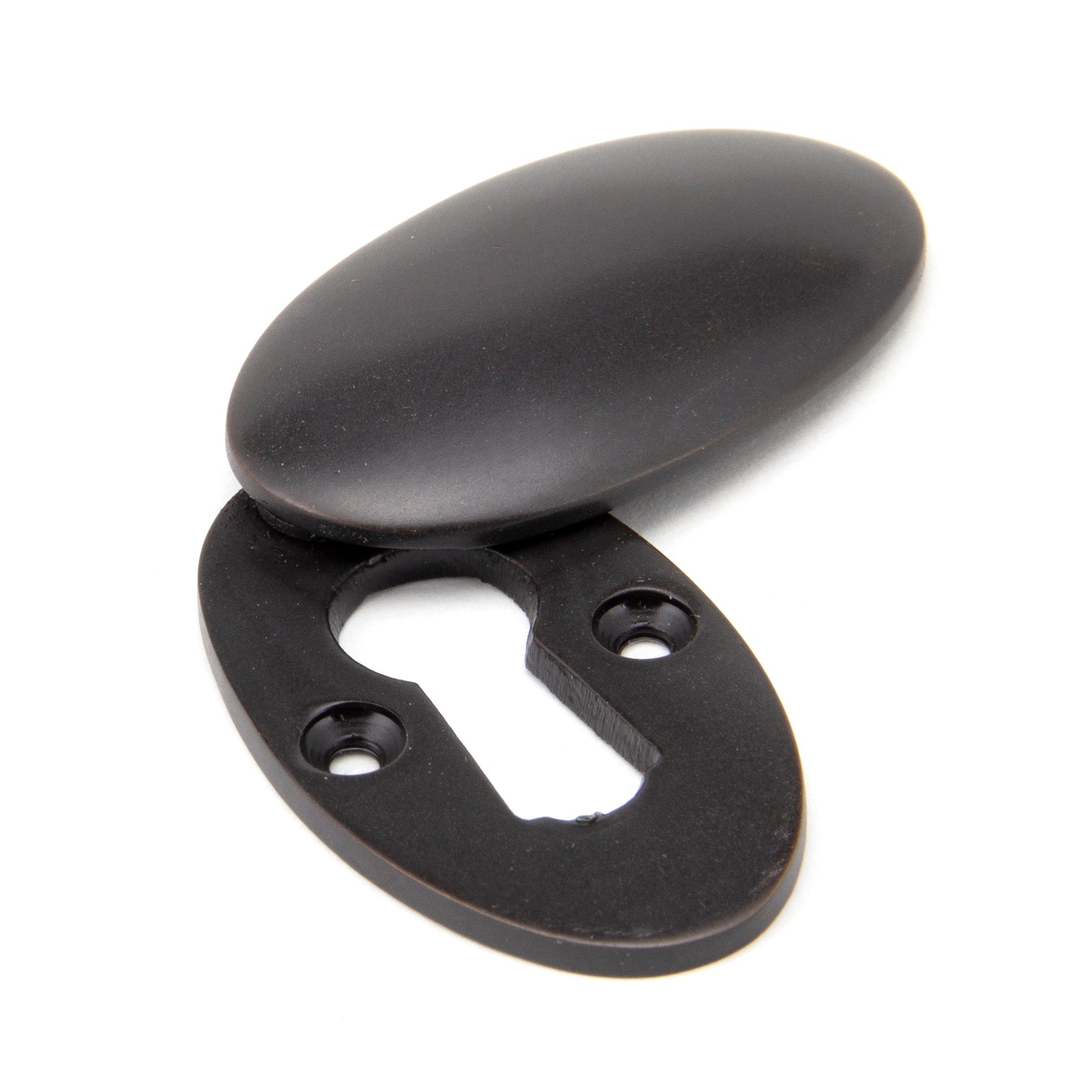 Aged Bronze Oval Escutcheon & Cover | From The Anvil-Escutcheons-Yester Home