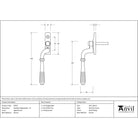 Aged Bronze Reeded Espag - LH | From The Anvil - Espag. Fasteners - From The Anvil - Yester Home