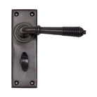 Aged Bronze Reeded Lever Bathroom Set | From The Anvil-Lever Bathroom-Yester Home