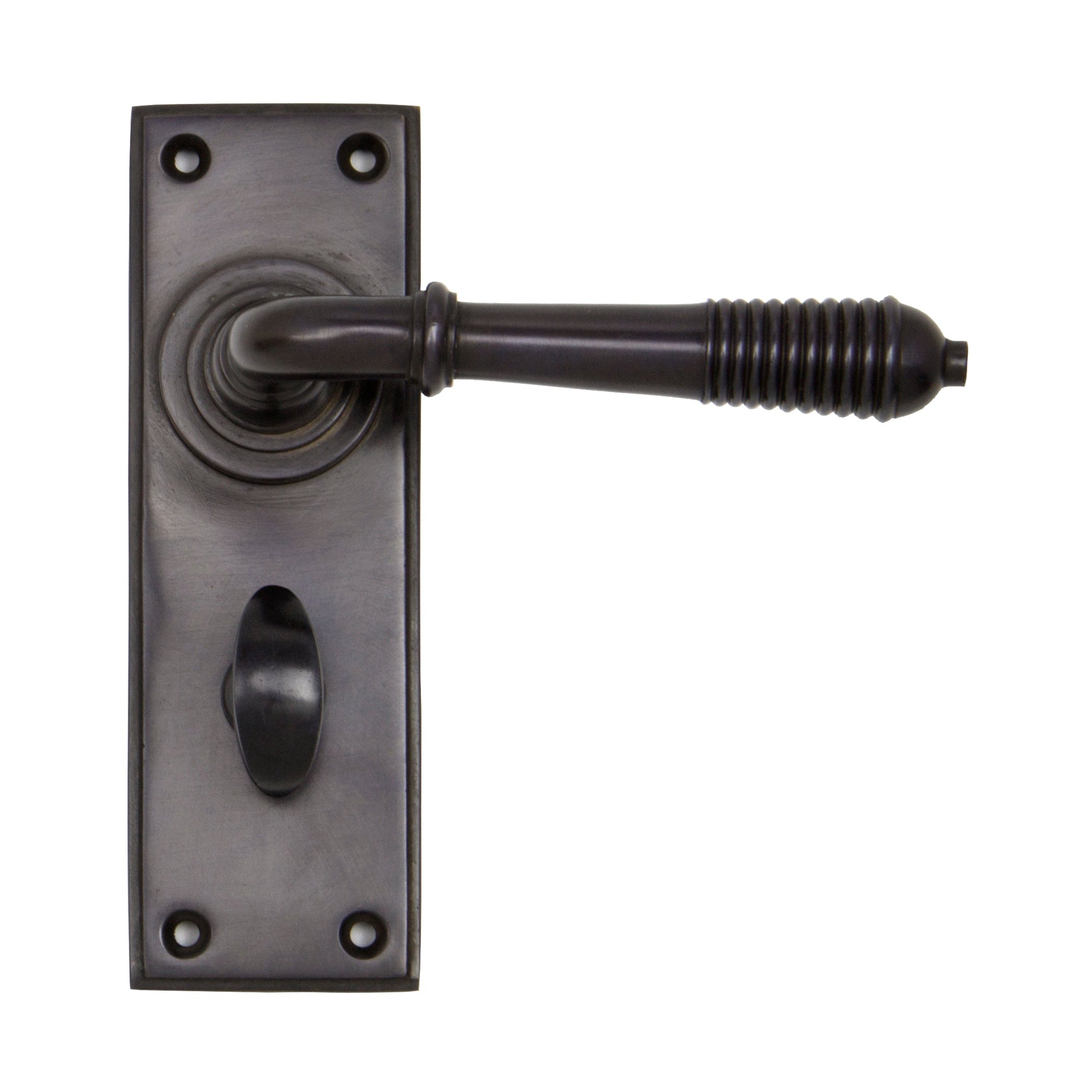 Aged Bronze Reeded Lever Bathroom Set | From The Anvil-Lever Bathroom-Yester Home