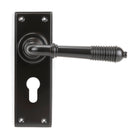Aged Bronze Reeded Lever Euro Lock Set | From The Anvil - Lever Euro - From The Anvil - Yester Home