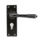 Aged Bronze Reeded Lever Euro Lock Set | From The Anvil-Lever Euro-Yester Home
