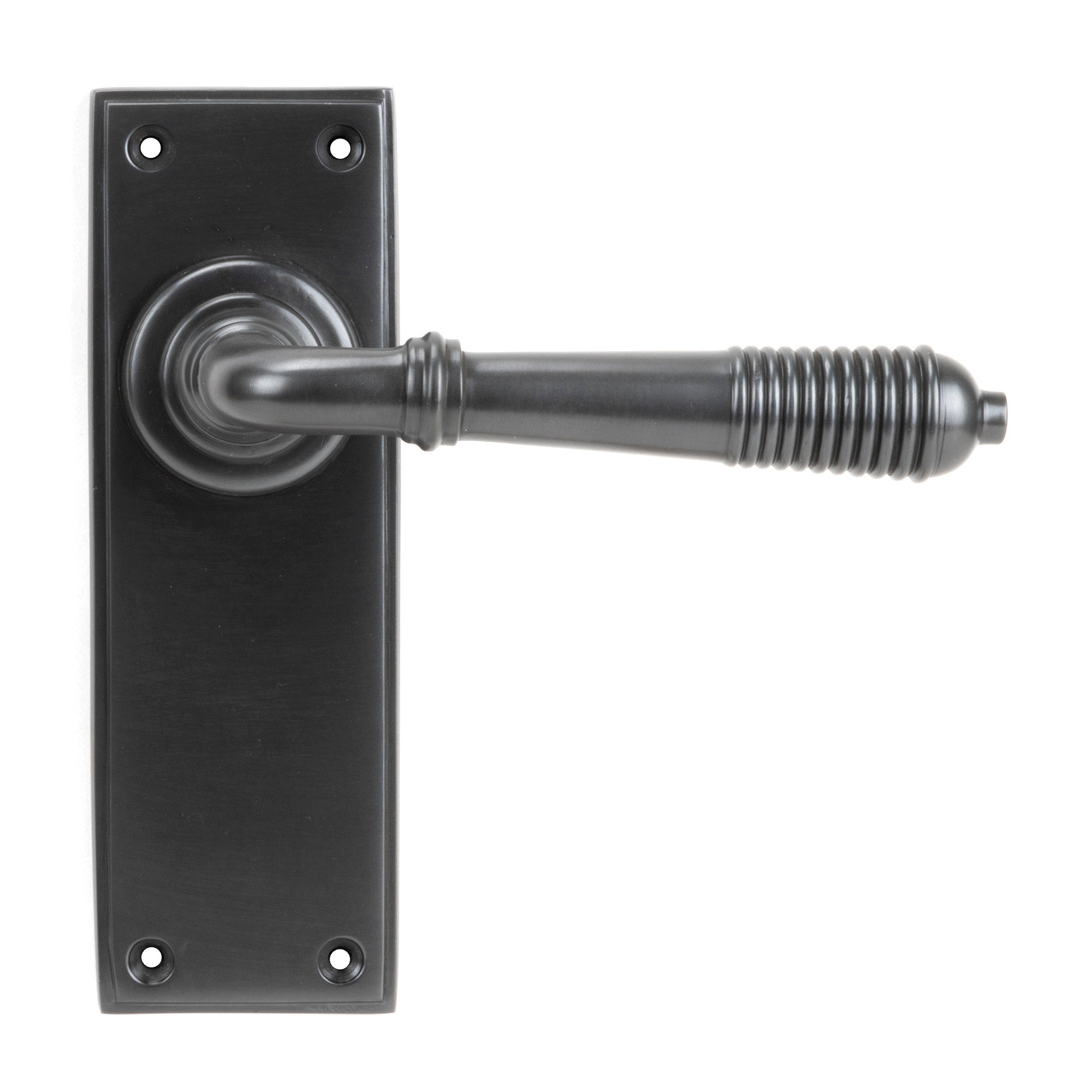 Aged Bronze Reeded Lever Latch Set | From The Anvil - Lever Latch - From The Anvil - Yester Home