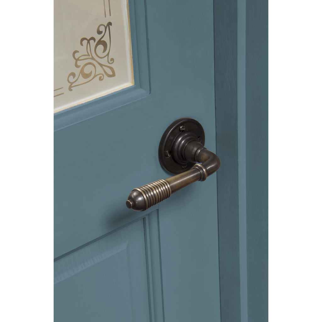 Aged Bronze Reeded Lever on Rose Set | From The Anvil-Lever on Rose-Yester Home