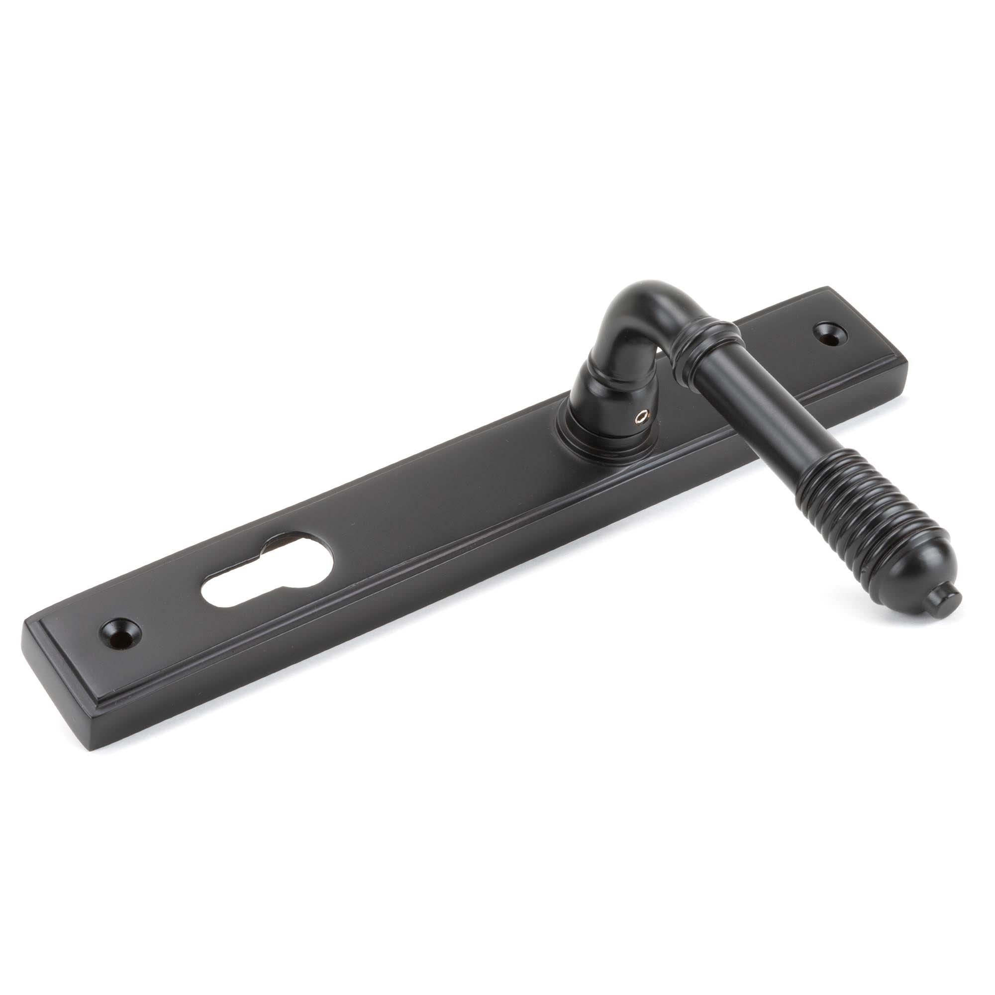 Aged Bronze Reeded Slimline Lever Espag. Lock Set | From The Anvil - Espagnolette - From The Anvil - Yester Home