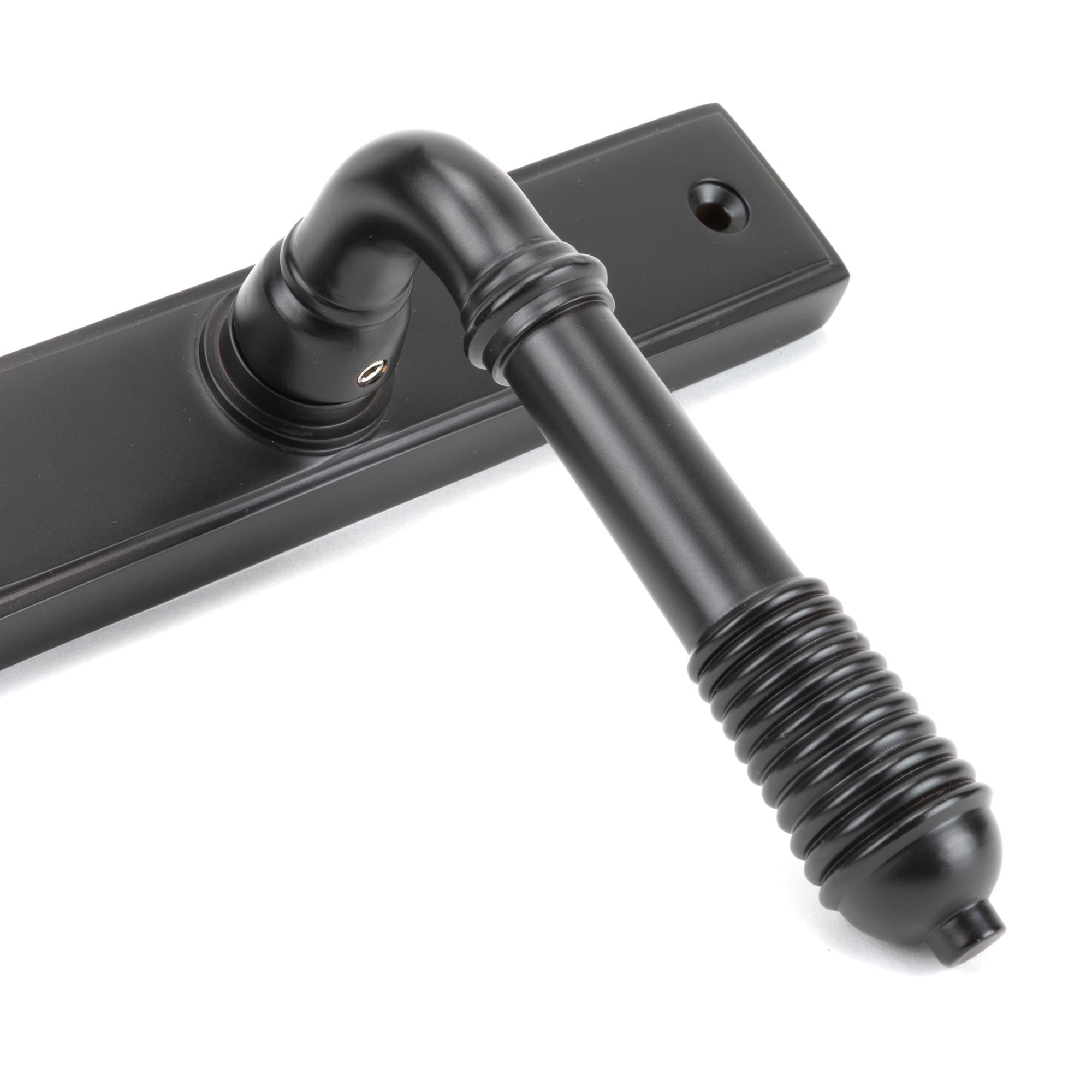Aged Bronze Reeded Slimline Lever Espag. Lock Set | From The Anvil - Espagnolette - From The Anvil - Yester Home