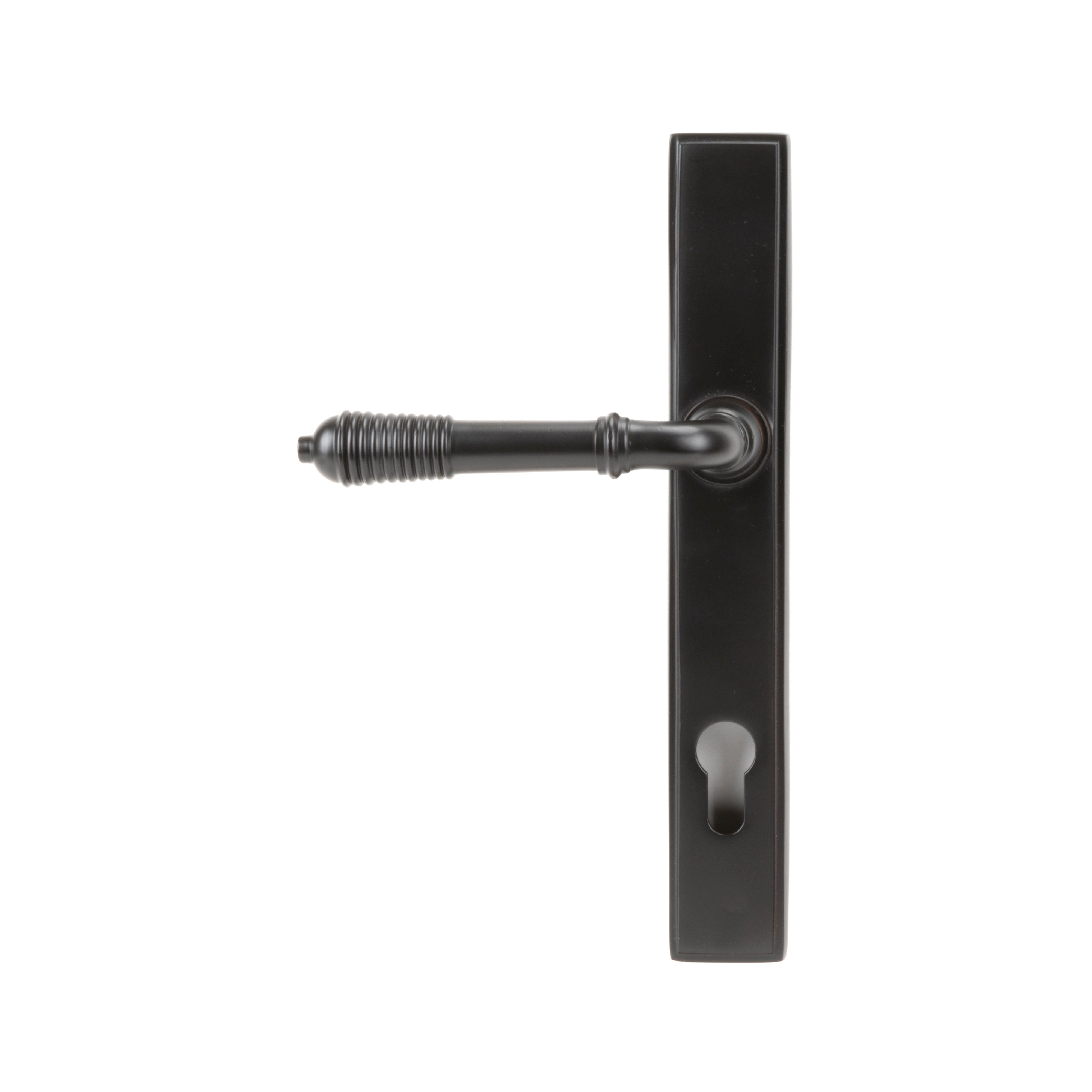 Aged Bronze Reeded Slimline Lever Espag. Lock Set | From The Anvil-Espagnolette-Yester Home