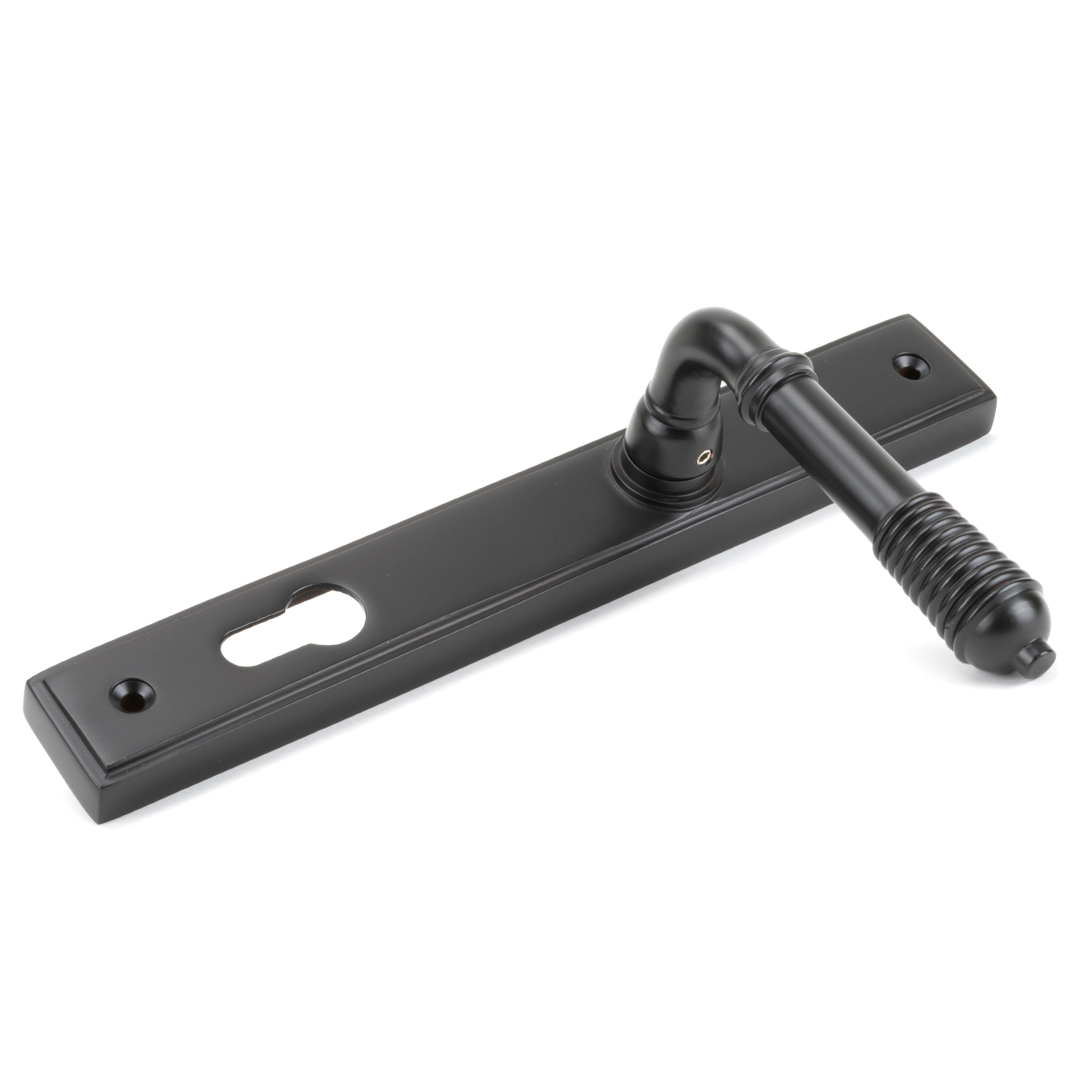 Aged Bronze Reeded Slimline Lever Espag. Lock Set | From The Anvil-Espagnolette-Yester Home