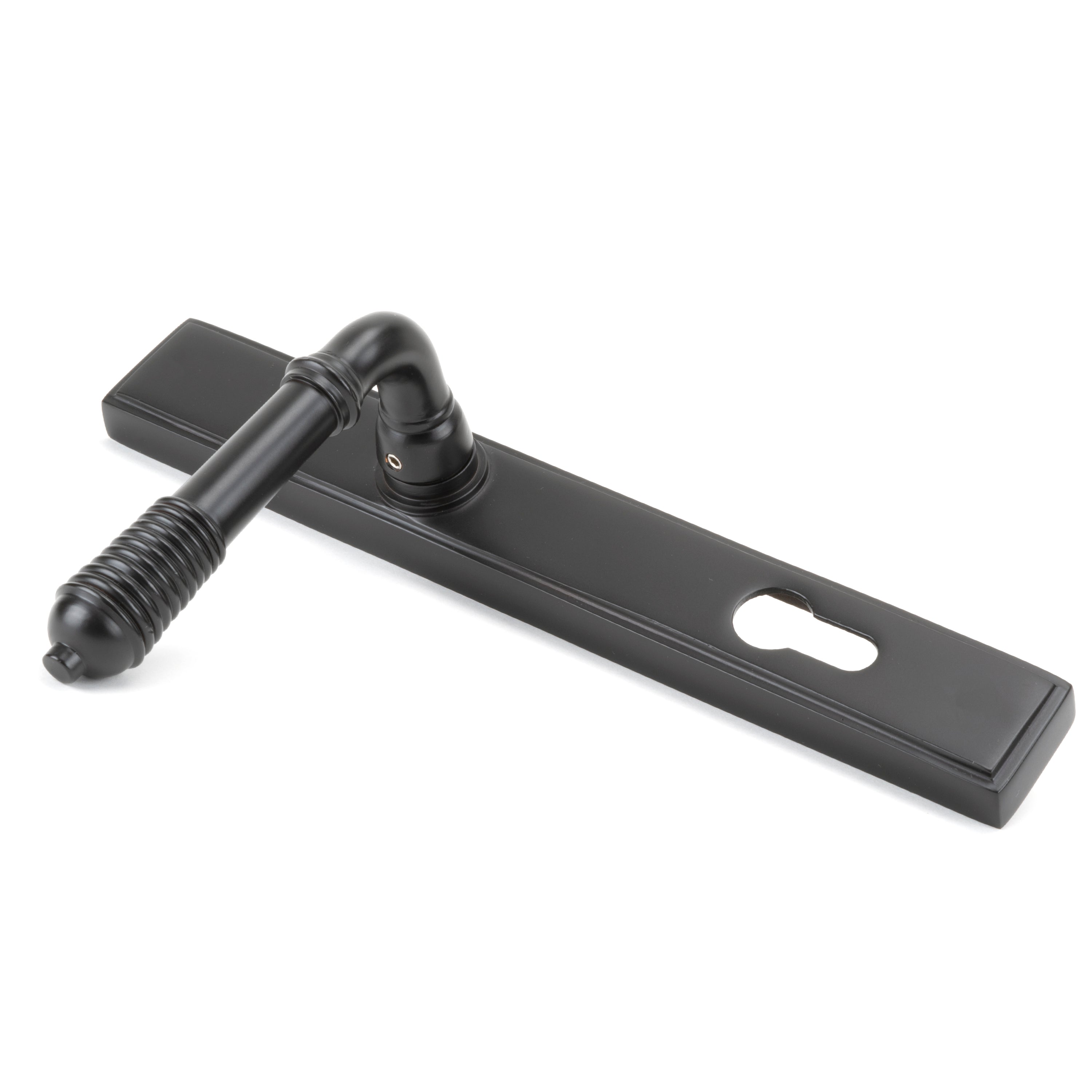 Aged Bronze Reeded Slimline Lever Espag. Lock Set | From The Anvil-Espagnolette-Yester Home