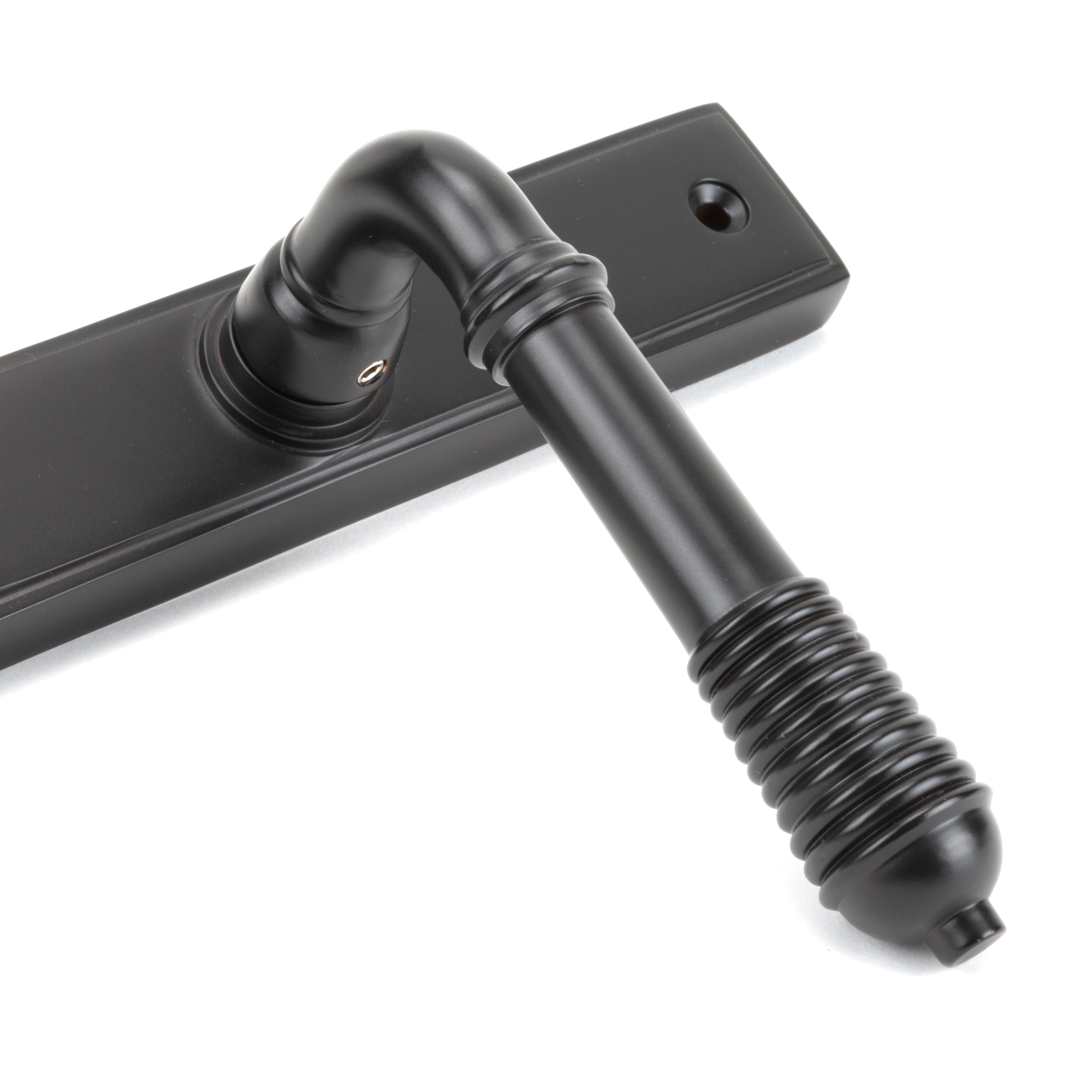 Aged Bronze Reeded Slimline Lever Espag. Lock Set | From The Anvil-Espagnolette-Yester Home