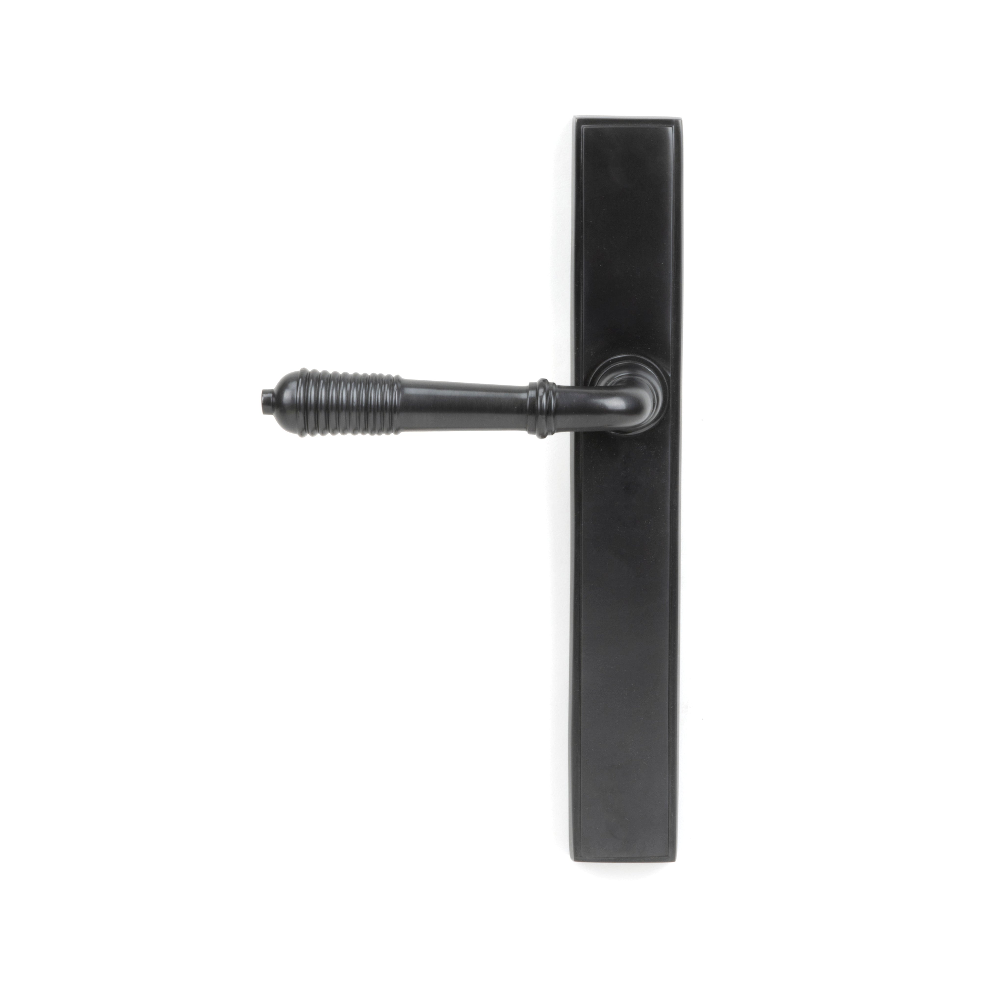 Aged Bronze Reeded Slimline Lever Latch Set | From The Anvil-Espagnolette-Yester Home