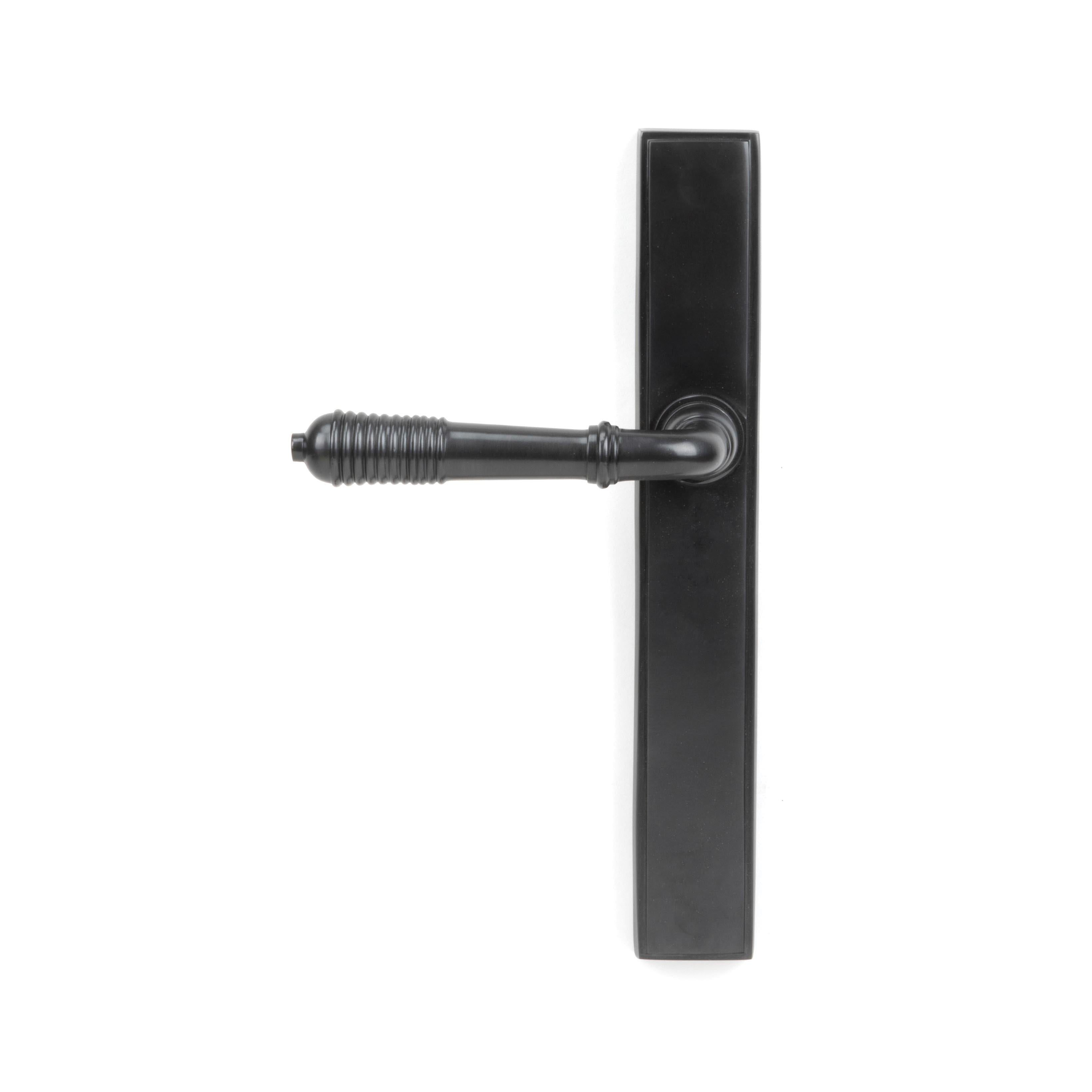 Aged Bronze Reeded Slimline Lever Latch Set | From The Anvil - Espagnolette - From The Anvil - Yester Home
