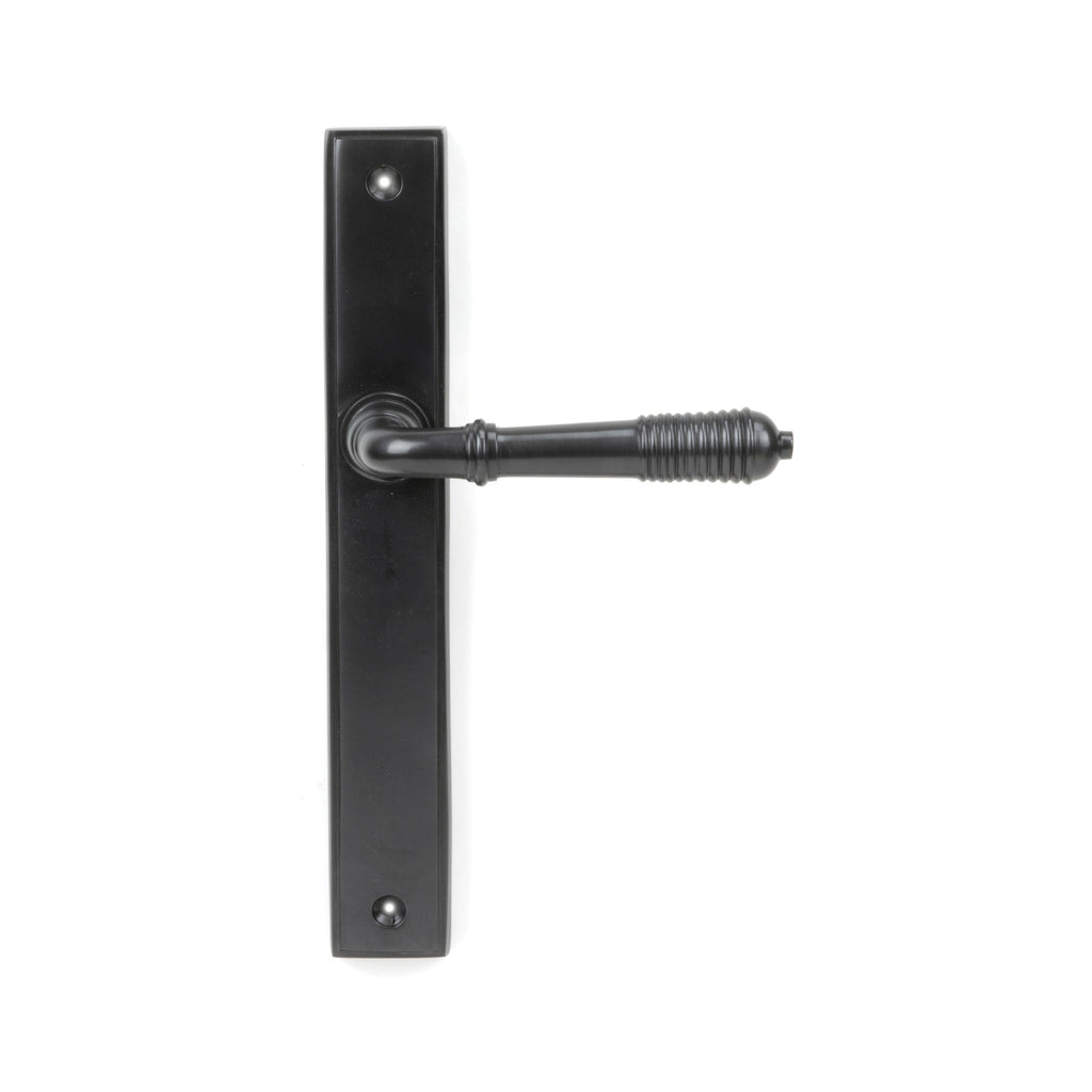 Aged Bronze Reeded Slimline Lever Latch Set | From The Anvil-Espagnolette-Yester Home