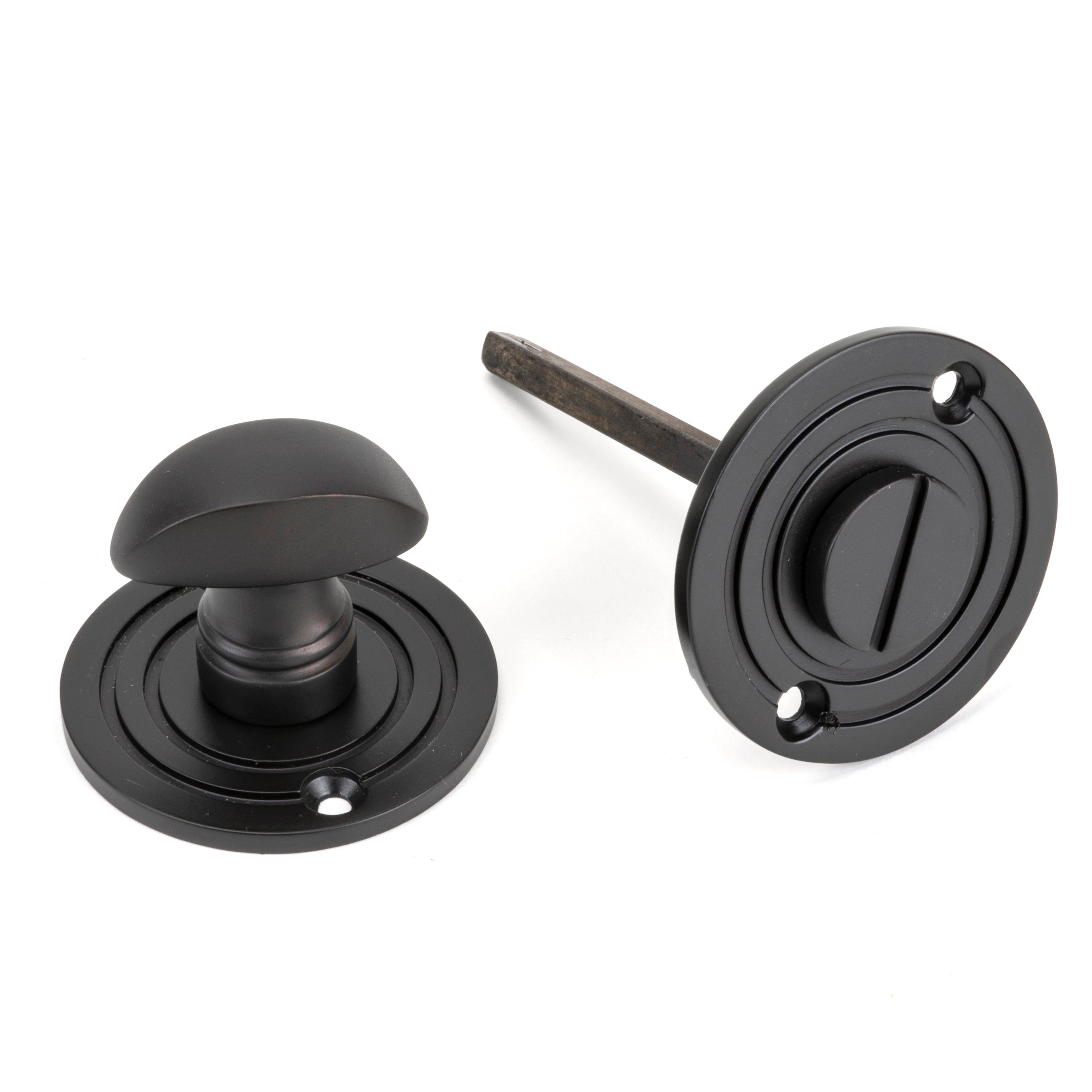 Aged Bronze Round Bathroom Thumbturn | From The Anvil-Thumbturns-Yester Home