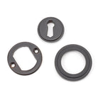 Aged Bronze Round Escutcheon (Art Deco) | From The Anvil-Escutcheons-Yester Home