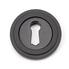 Aged Bronze Round Escutcheon (Art Deco) | From The Anvil - Escutcheons - From The Anvil - Yester Home