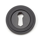 Aged Bronze Round Escutcheon (Art Deco) | From The Anvil-Escutcheons-Yester Home