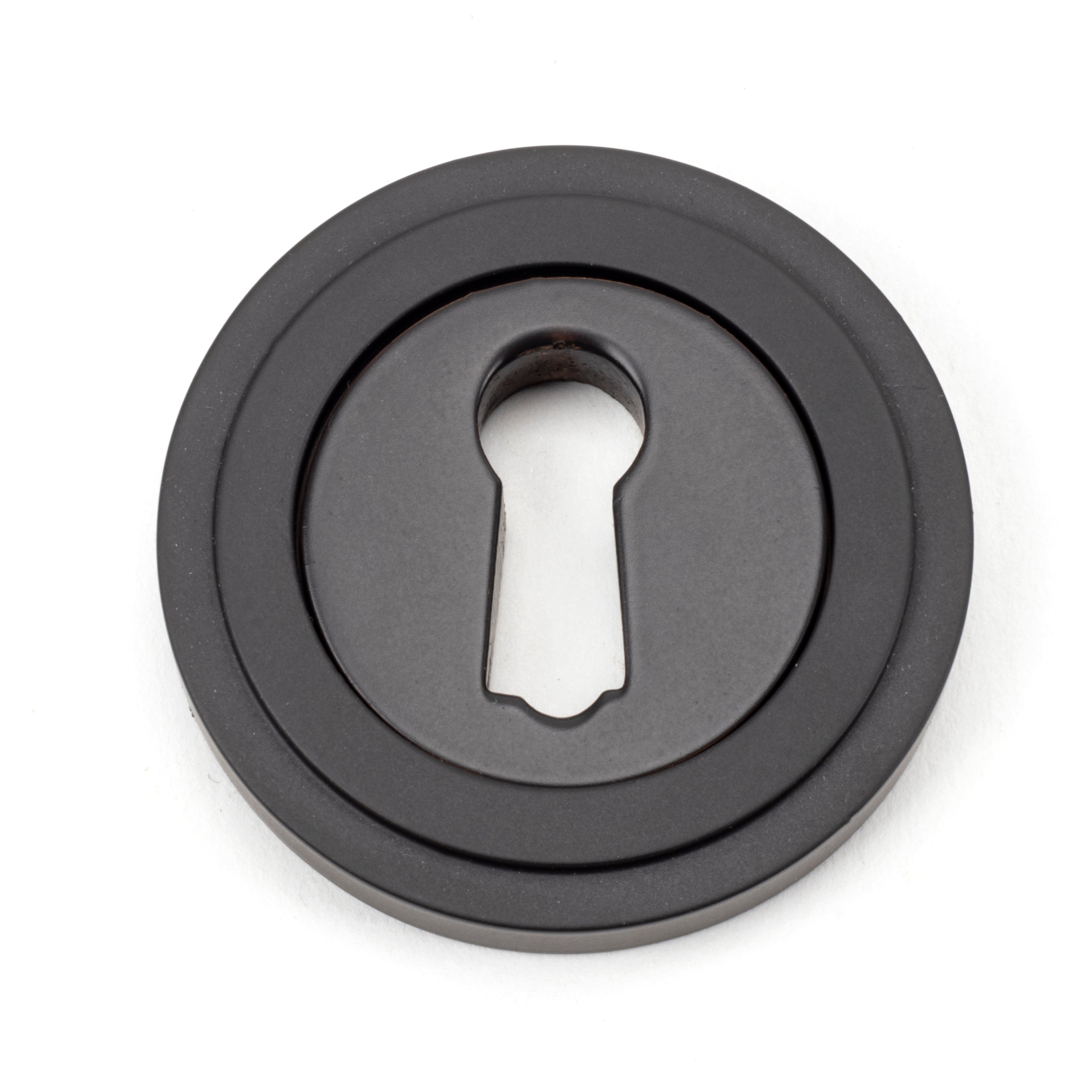 Aged Bronze Round Escutcheon (Art Deco) | From The Anvil-Escutcheons-Yester Home