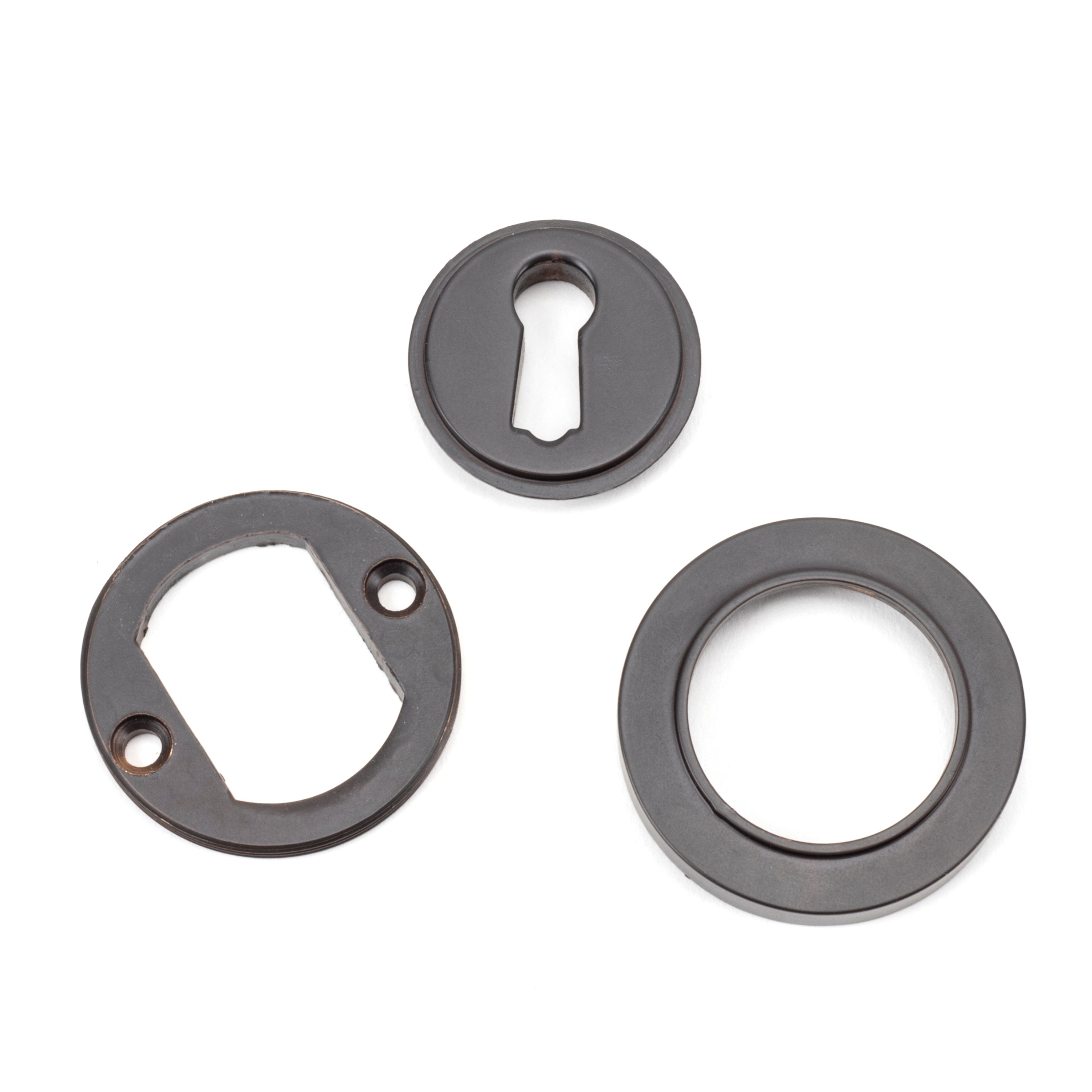 Aged Bronze Round Escutcheon (Plain) | From The Anvil-Escutcheons-Yester Home