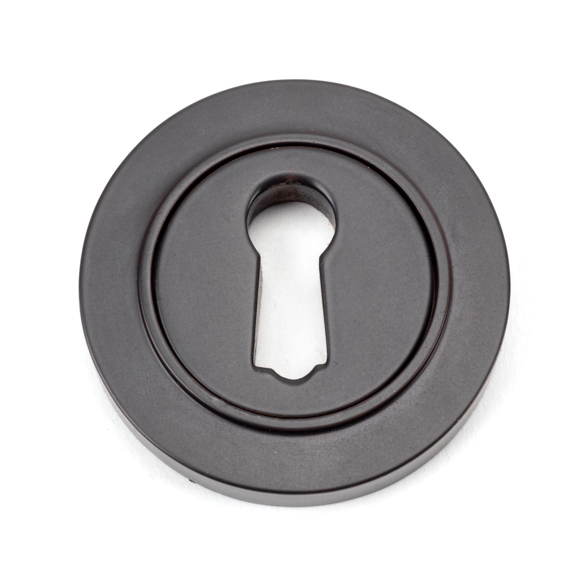 Aged Bronze Round Escutcheon (Plain) | From The Anvil - Escutcheons - From The Anvil - Yester Home