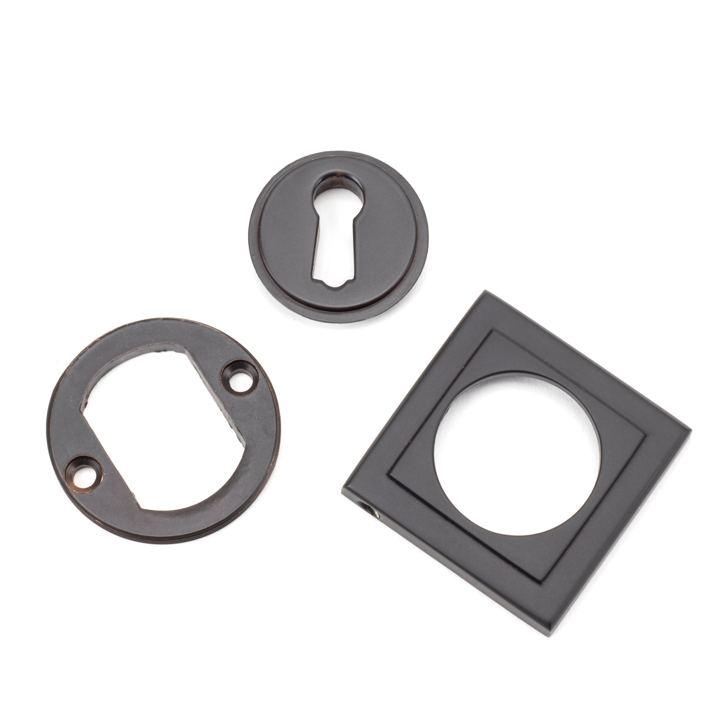 Aged Bronze Round Escutcheon (Square) | From The Anvil-Escutcheons-Yester Home