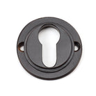 Aged Bronze Round Euro Escutcheon (Art Deco) | From The Anvil-Euro Escutcheons-Yester Home